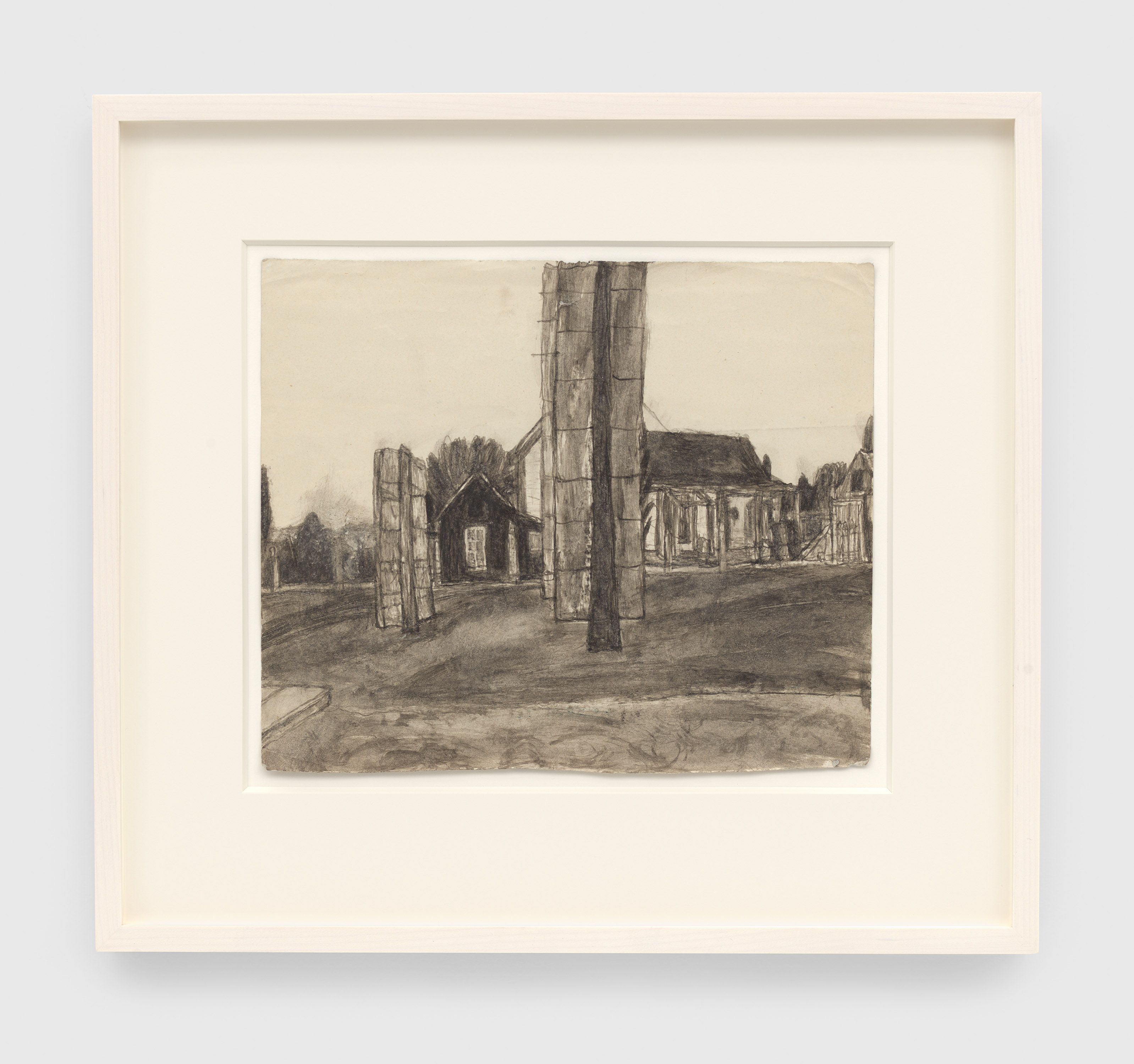 A mixed media artwork by James Castle, titled Untitled (farmscape), n.d.