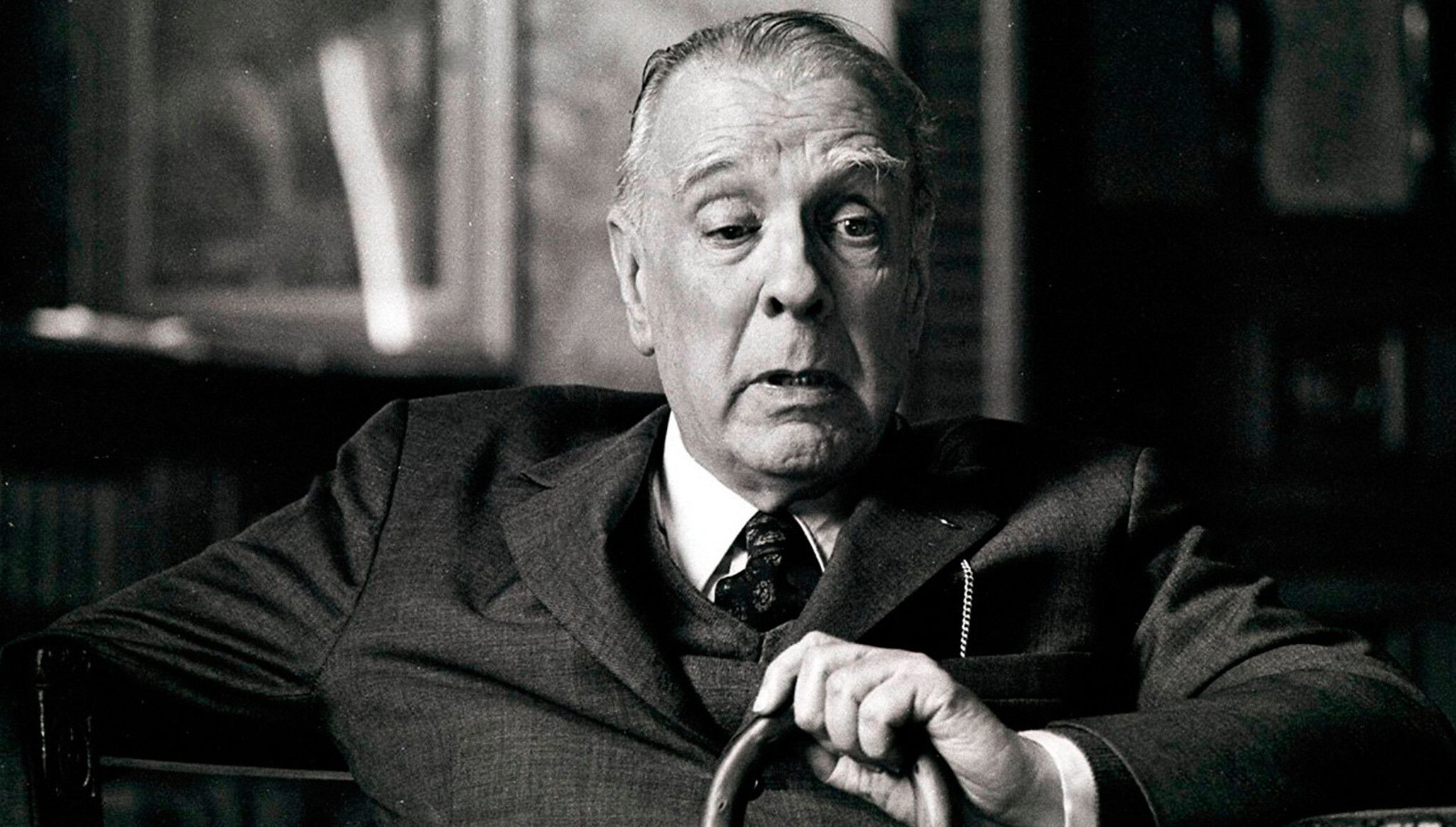 Jorge Luis Borges in Buenos Aires, dated 1973. Courtesy Levan Ramishvili.