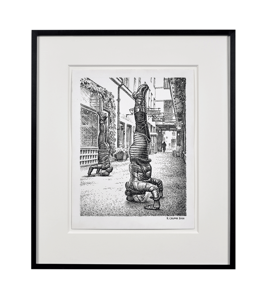 An untitled drawing by R. Crumb, dated 2015.