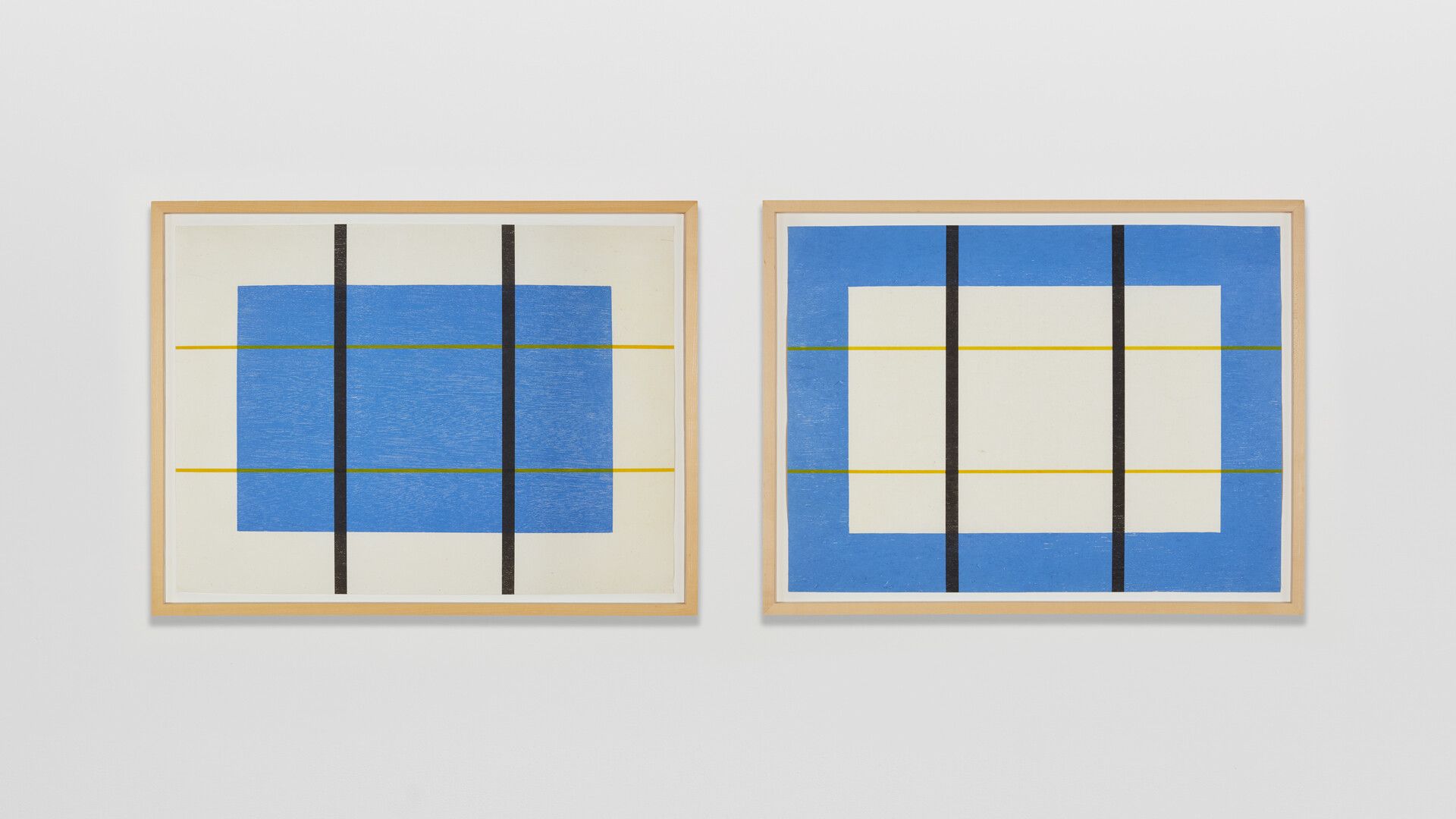A photo featuring two of twenty prints from Donald Judd, Untitled 1992-1993/2020, dated 2020