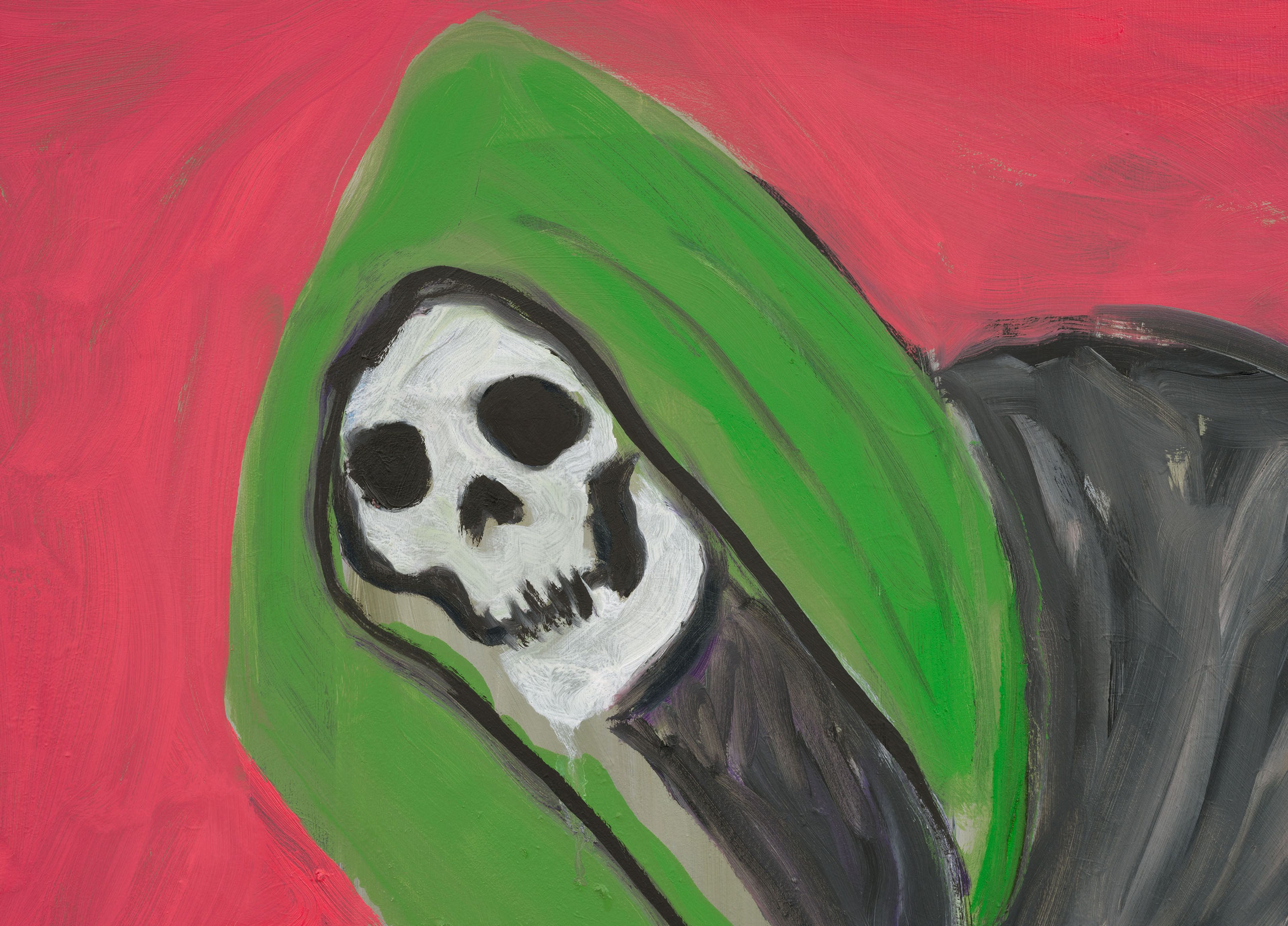A detail from a painting by Josh Smith, titled Beautiful Life, dated 2025.