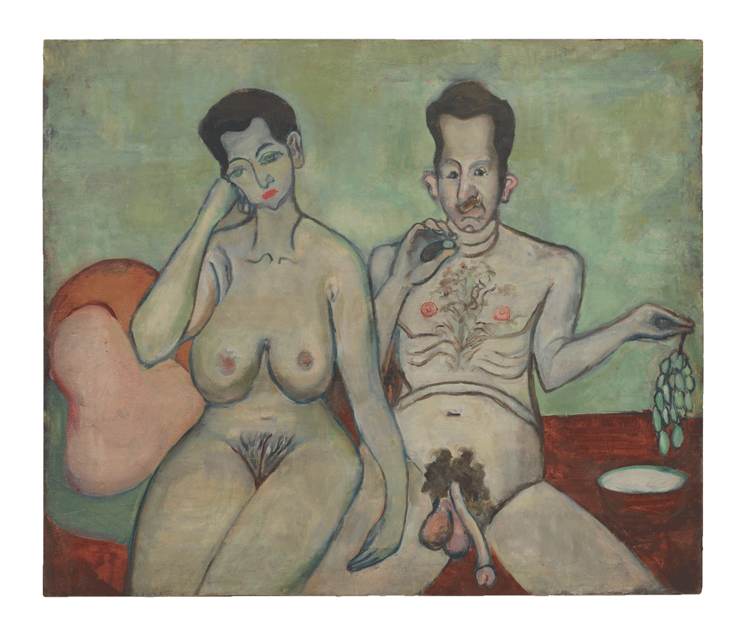 A painting by Alice Neel, titled Bronx Bacchus, dated 1929.