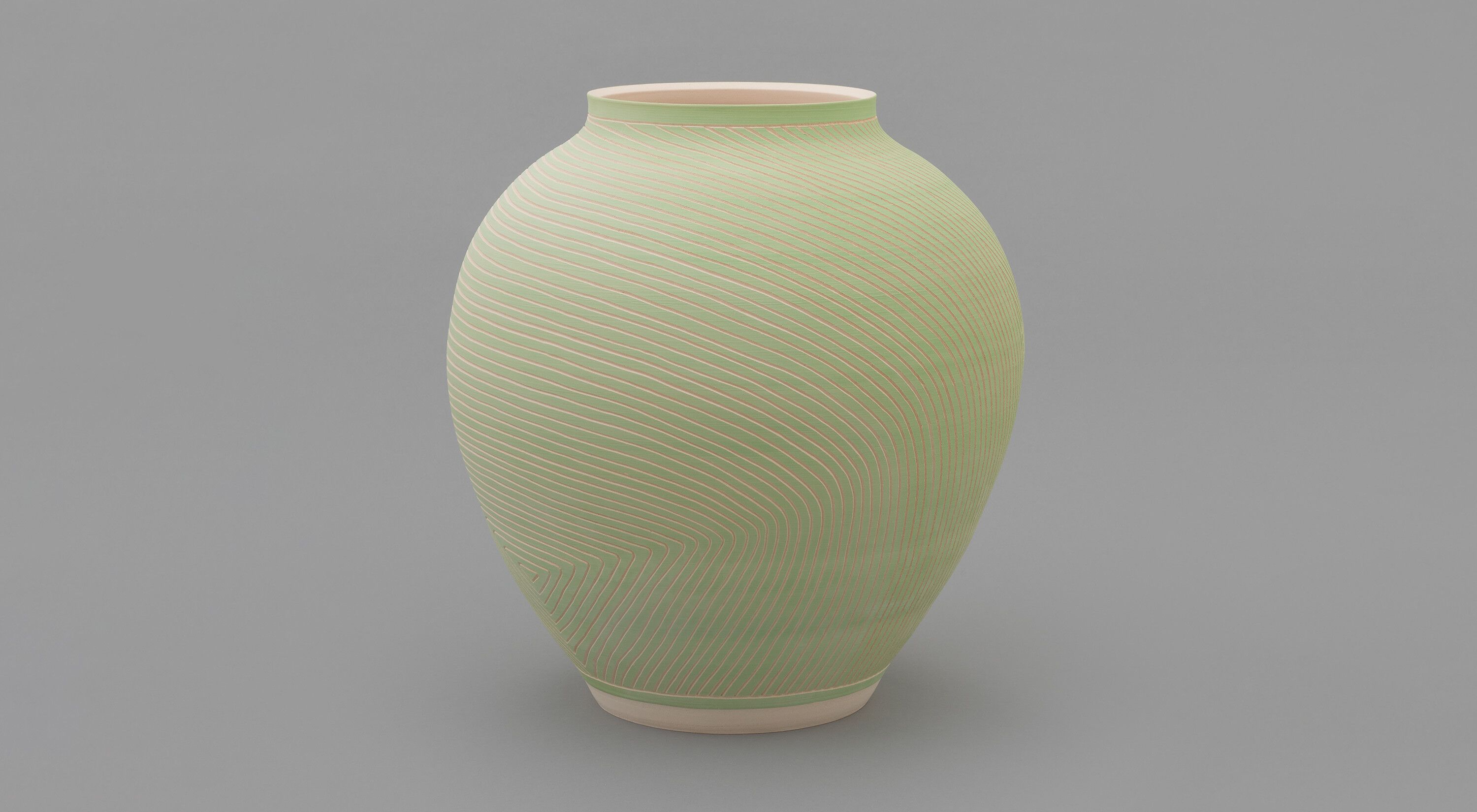 A stoneware sculpture by Shio Kusaka, titled (line 147), dated 2021.