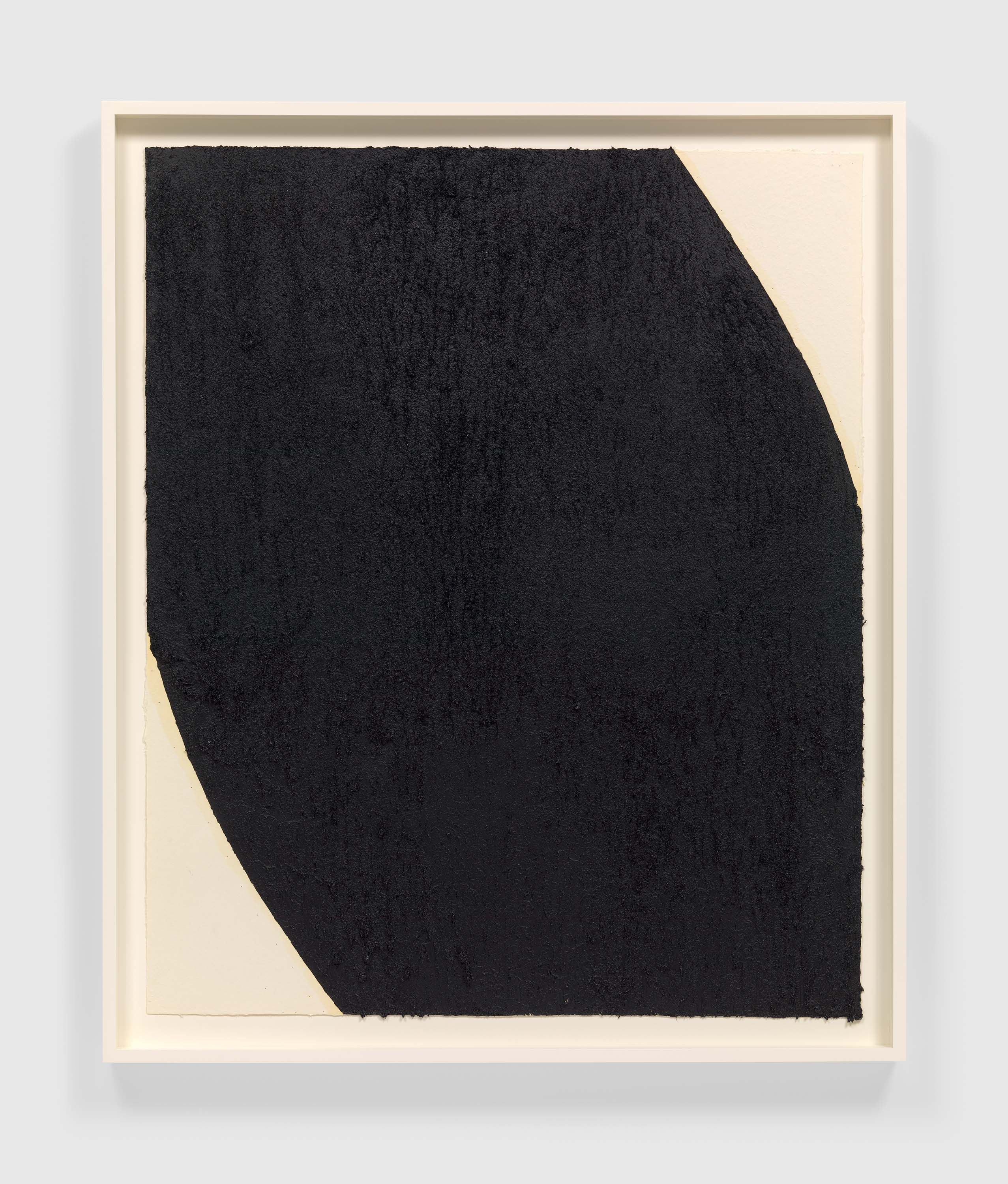 A paintstick, etching ink, and silica on handmade paper by Richard Serra, titled It All Came True, dated 2021.