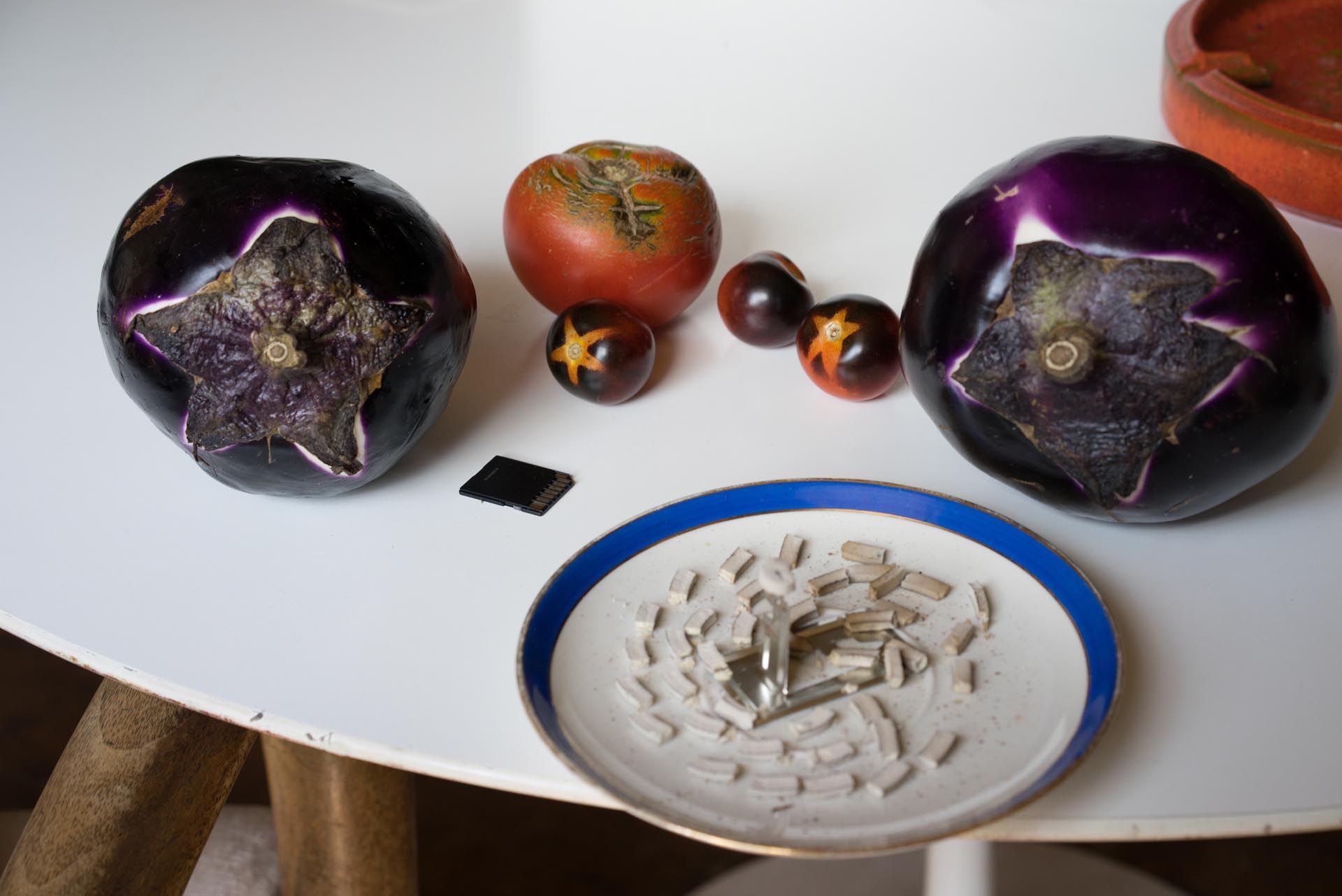 A photograph by Wolfgang Tillmans, titled still life (photographic vegetables), dated 2014.