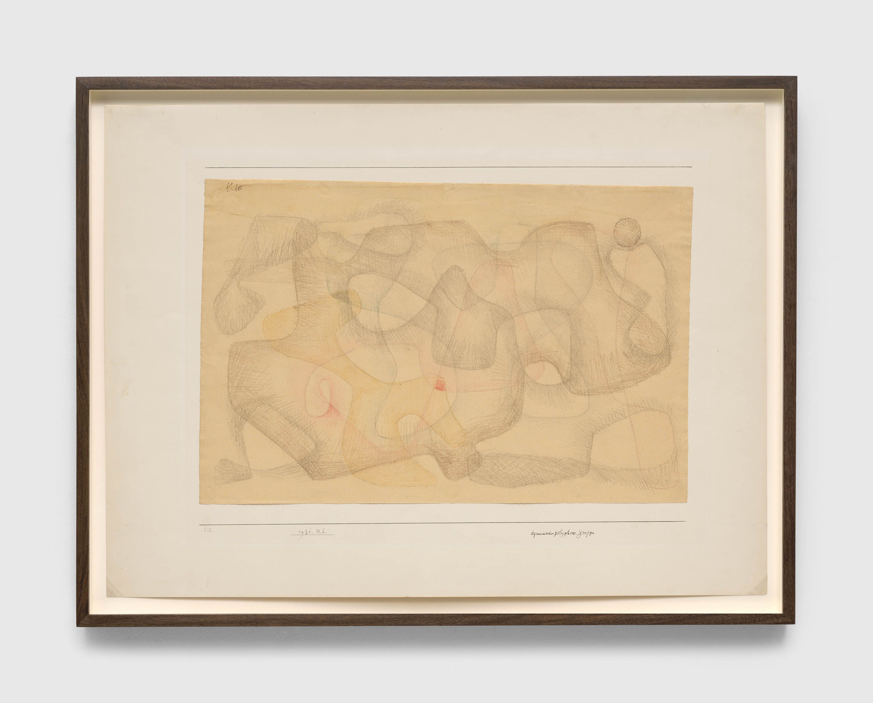 A work on paper by Paul Klee, titled dynamisch-polyphone Gruppe (Dynamic-polyphonic group), dated 1931.