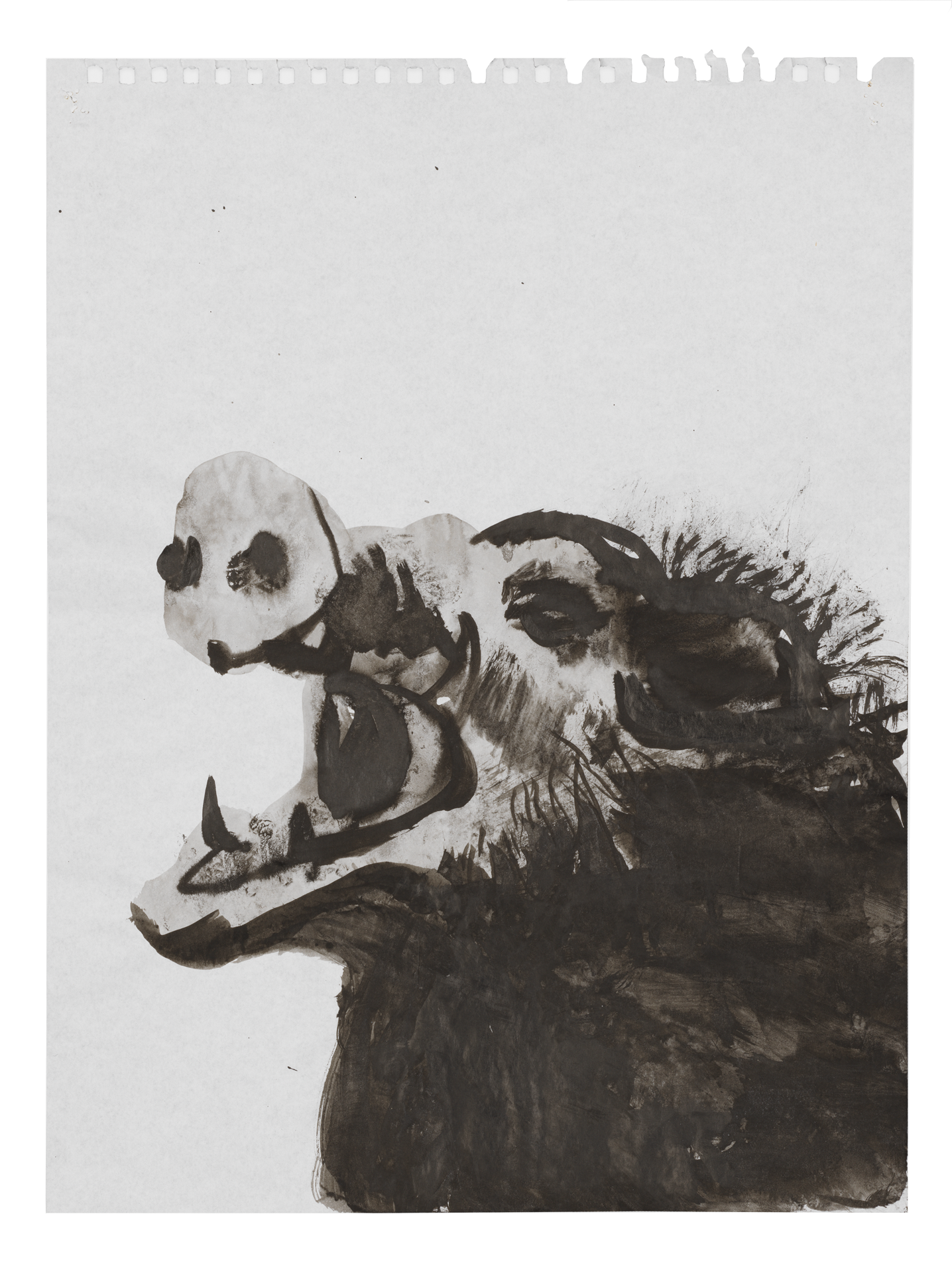 A drawing by Marlene Dumas, titled The wild boar, dated 2015 to 2016.