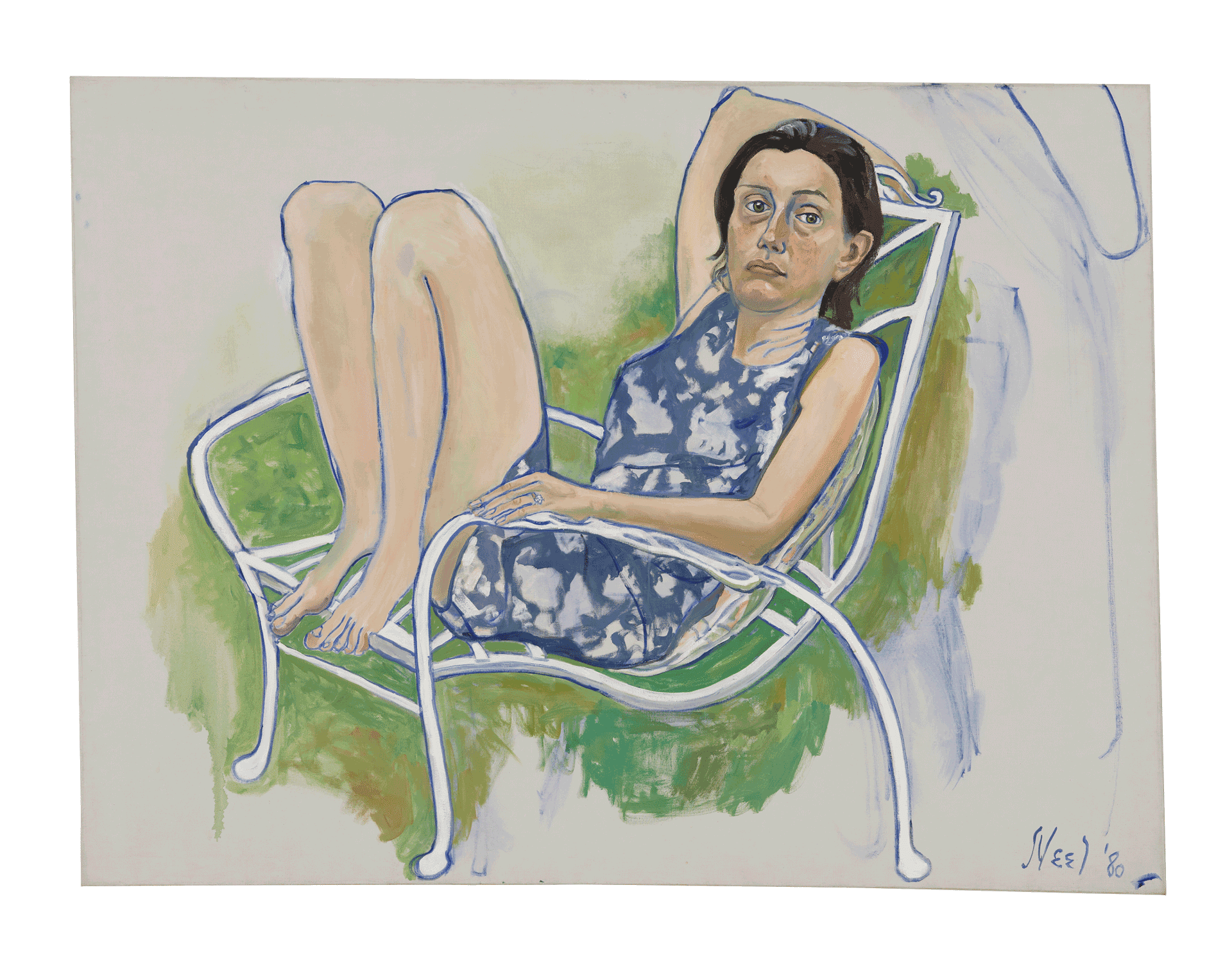 Painting by Alice Neel, titled Nancy, dated 1980.