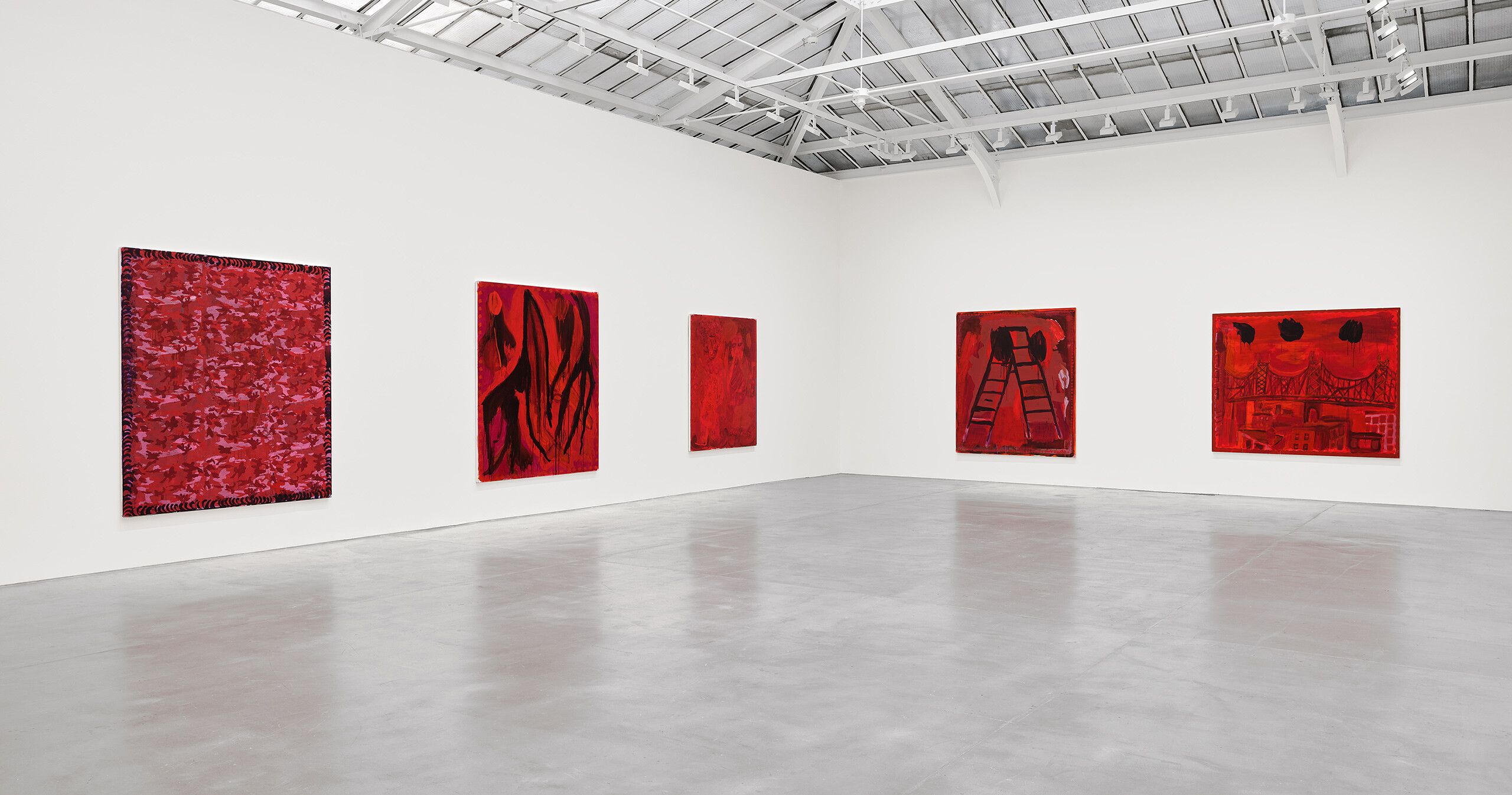 Installation view of the exhibition "Josh Smith: Living with Depression," at David Zwirner Paris