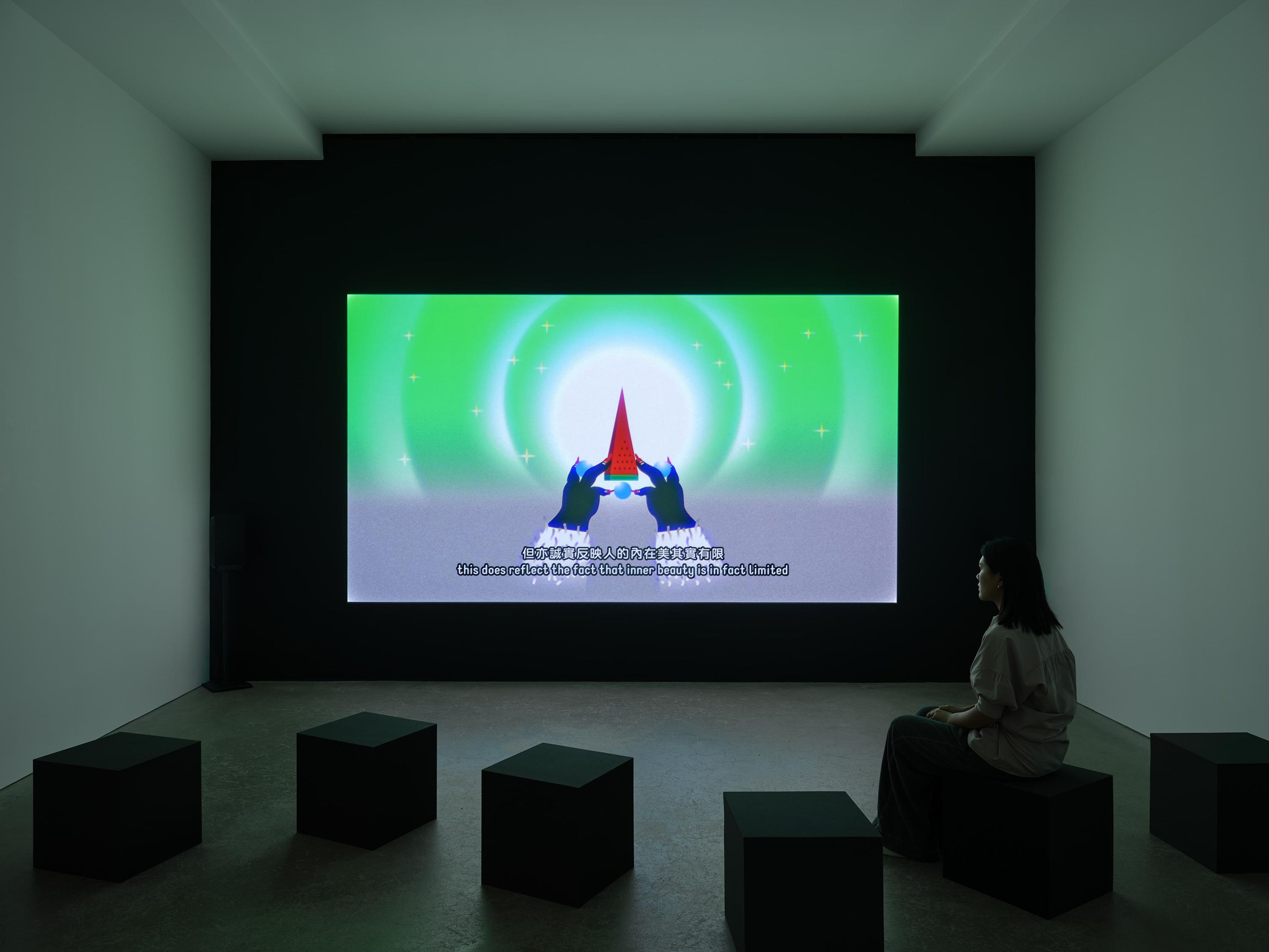 An installation of the exhibition, Border(line), at David Zwirner in Hong Kong, dated 2025.