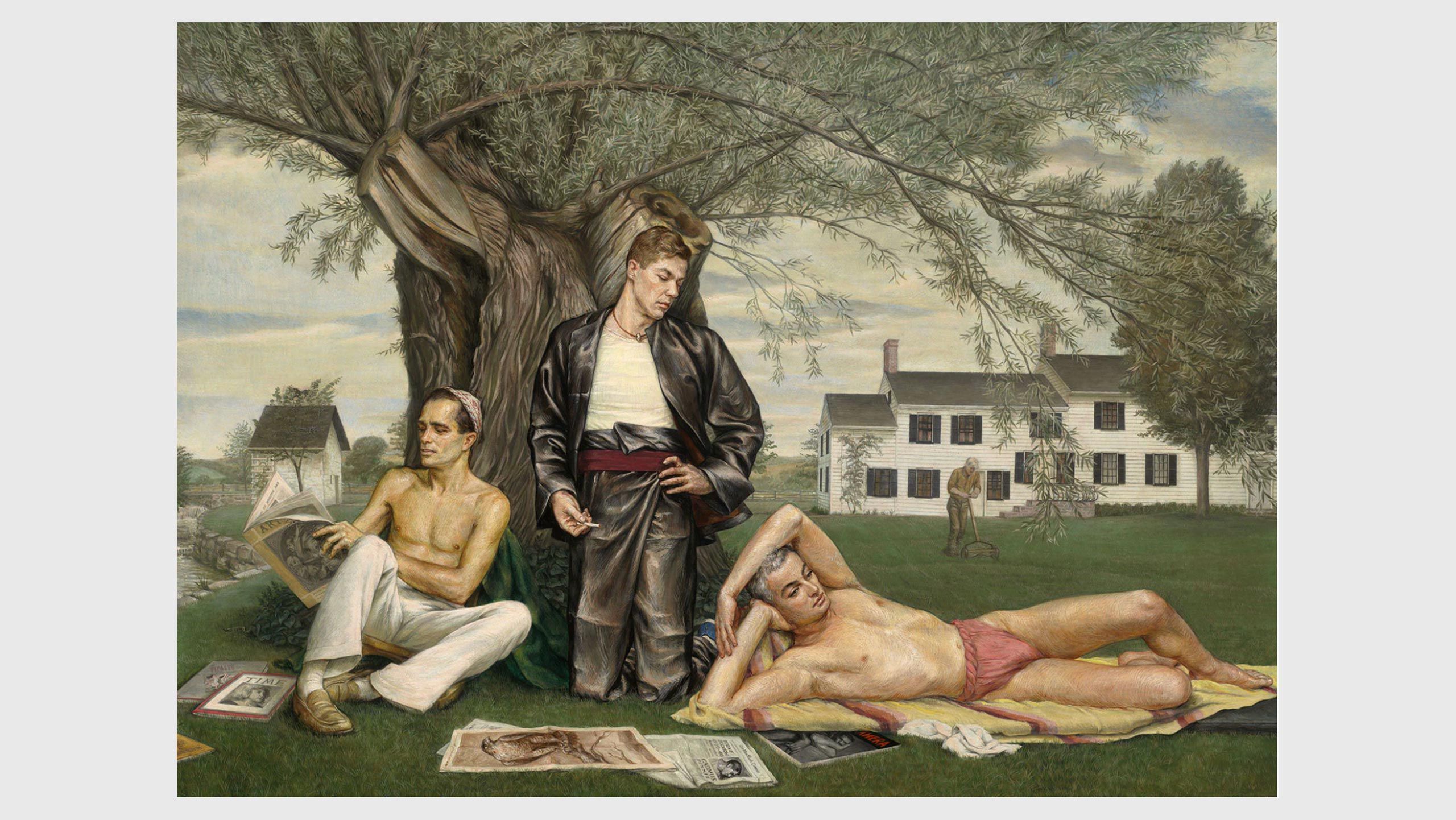 A painting by Paul Cadmus, titled Stone Blossom: A Conversation Piece, dated 1939-1940