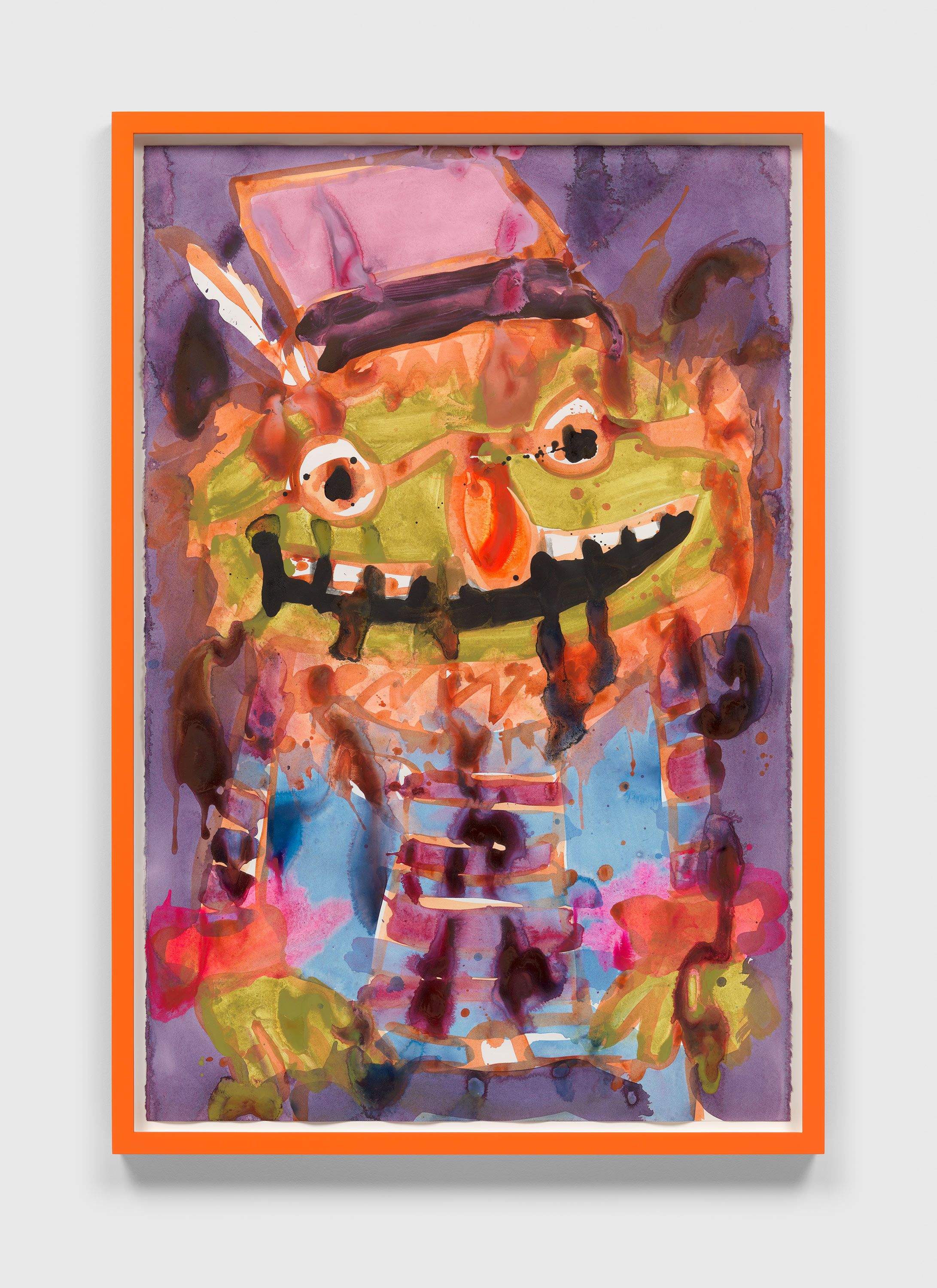 An untitled work on paper by Katherine Bernhardt, dated 2021.