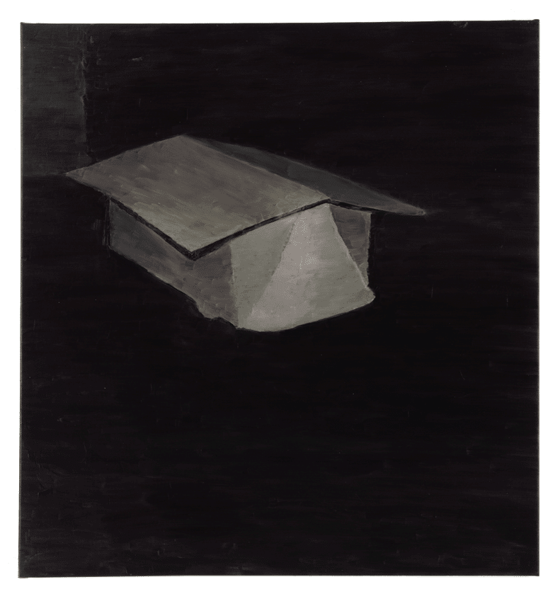 A painting by Luc Tuymans, titled Hut, dated 1998.