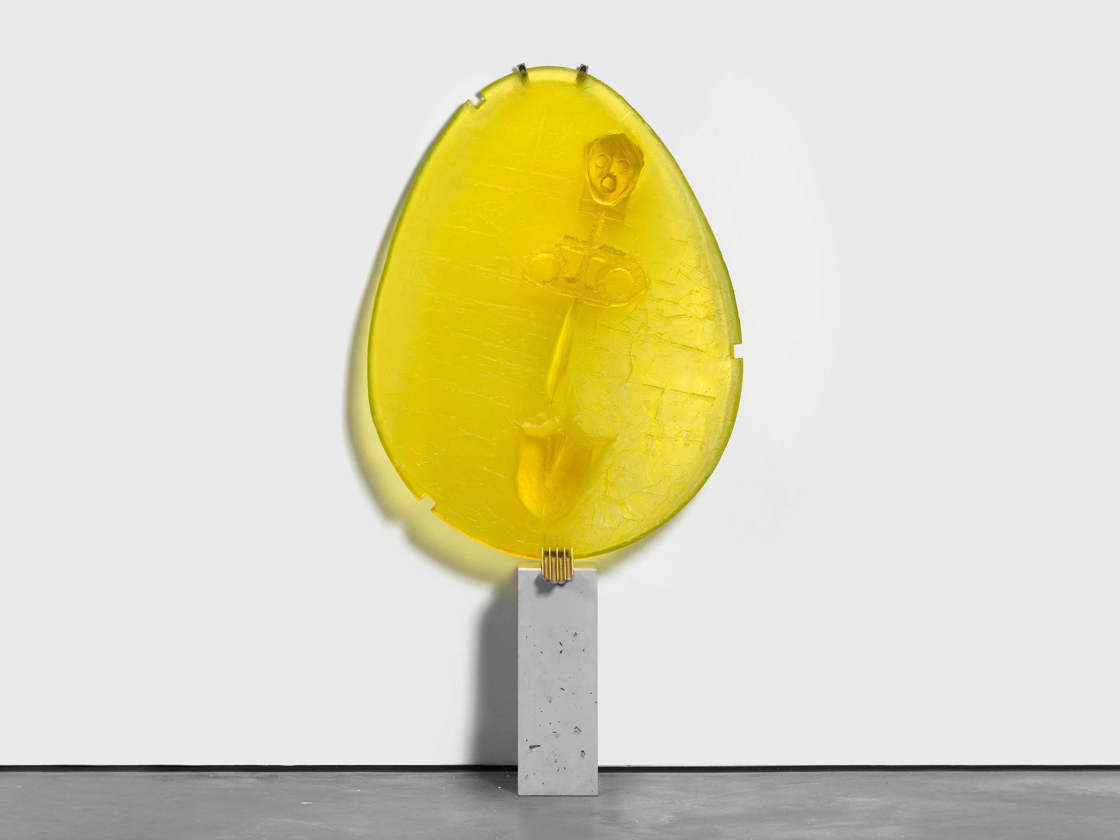 A sculpture by Andra Ursuta, titled Private Dancer (Uranium Yellow), dated 2025.