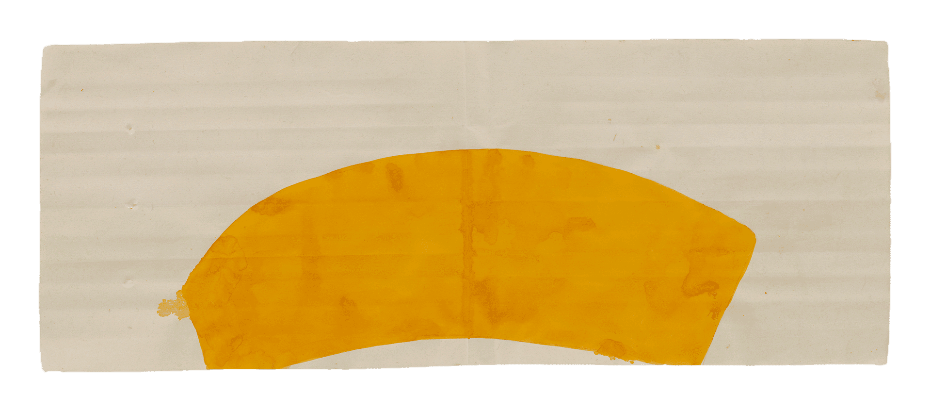 A painting by Suzan Frecon, titled orange b, l, dated 2012.
