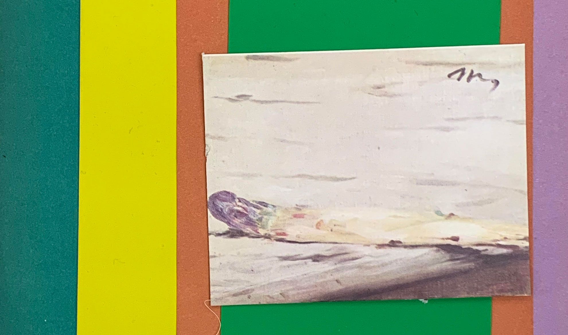 A color study in Carol Bove's studio.