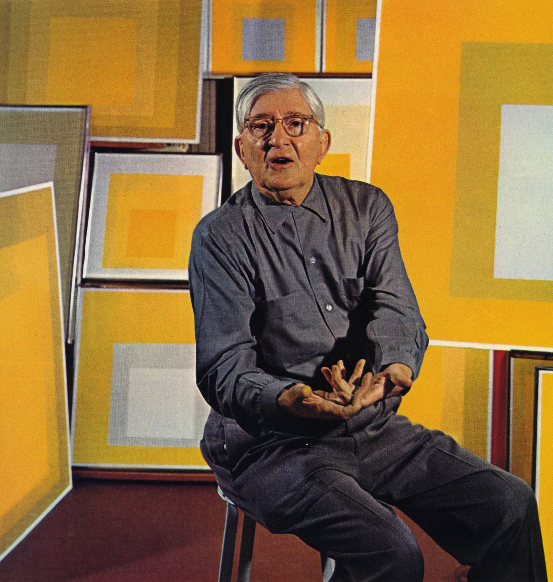 Josef Albers in his studio circa 1968.