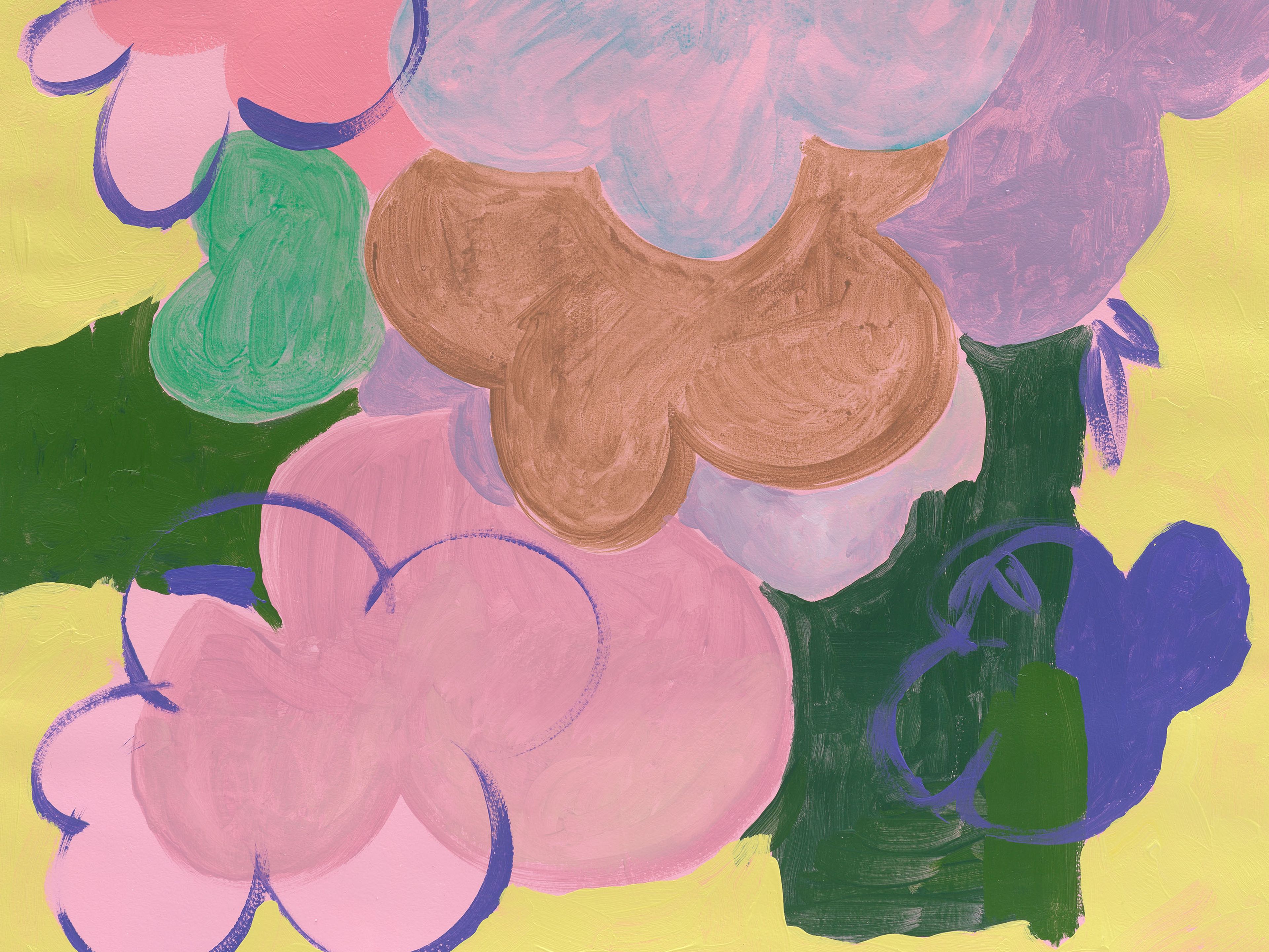 A detail from a work on paper by EJ Hill, titled Wait for Me, dated 2025.