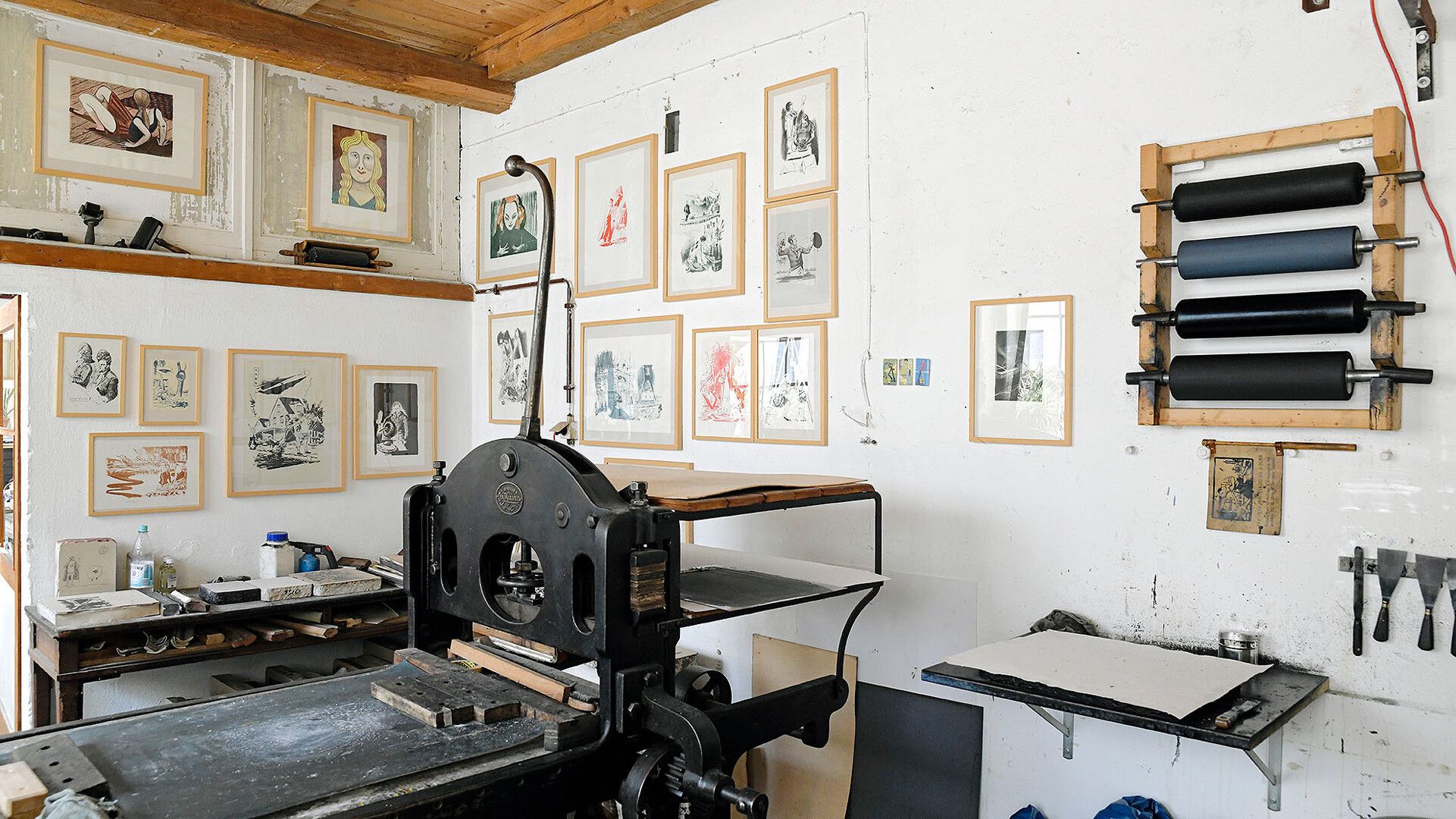 A view of Neo Rauch's studio, dated 2020