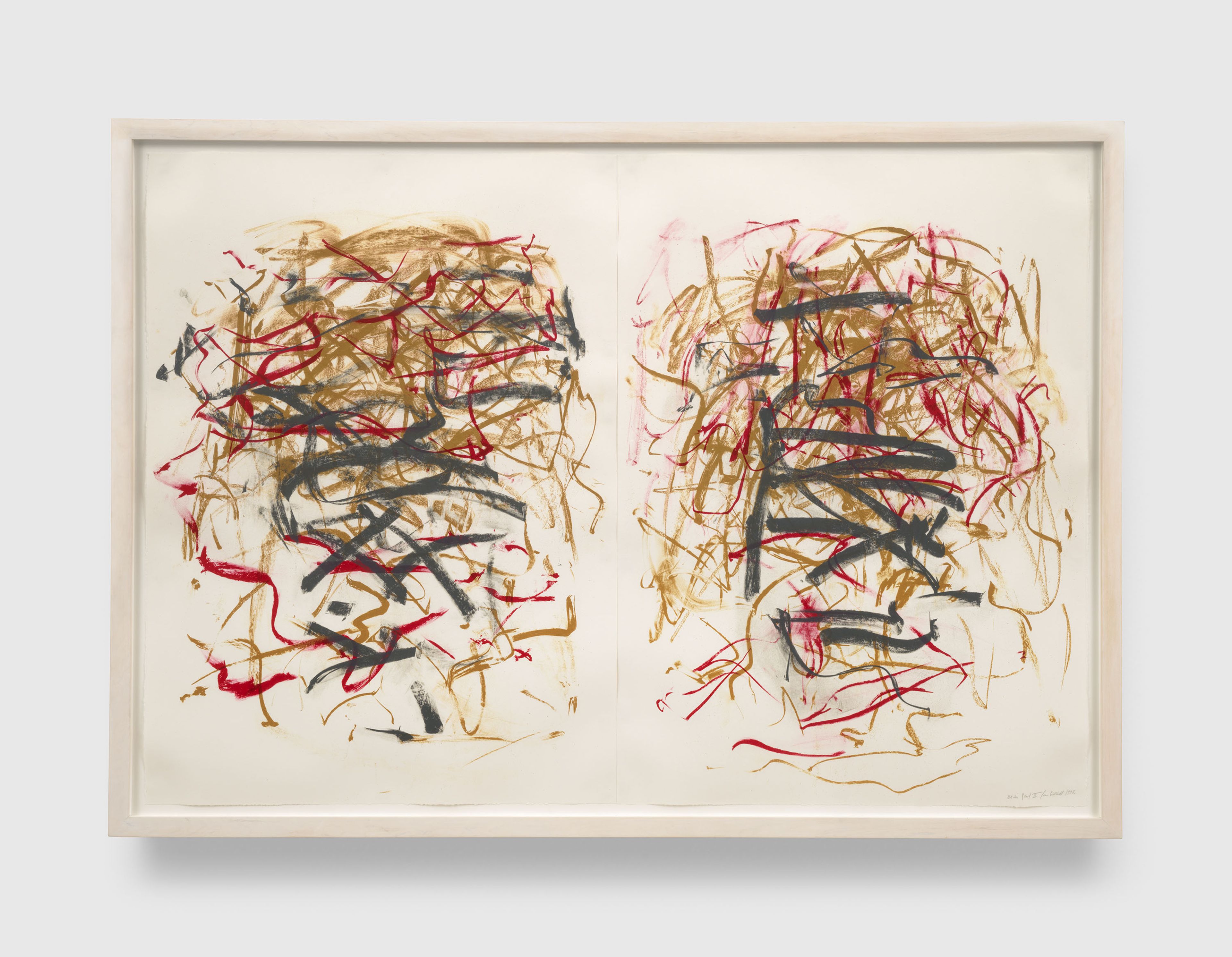 A two part print by Joan Mitchell, titled Sunflowers III, dated 1992.