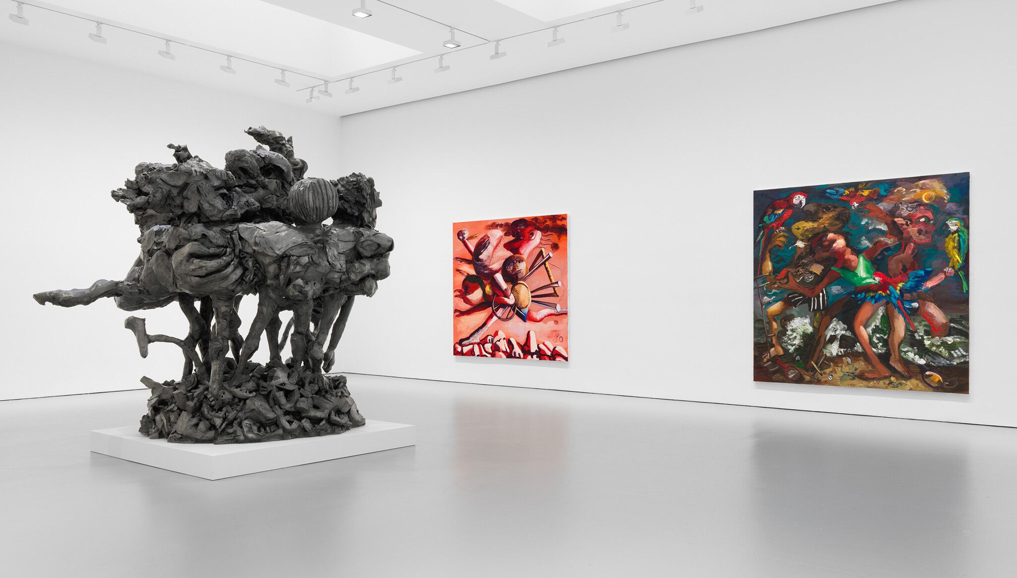 Installation view of the exhibition Dana Schutz: Jupiter's Lottery at David Zwirner in New York, 2023