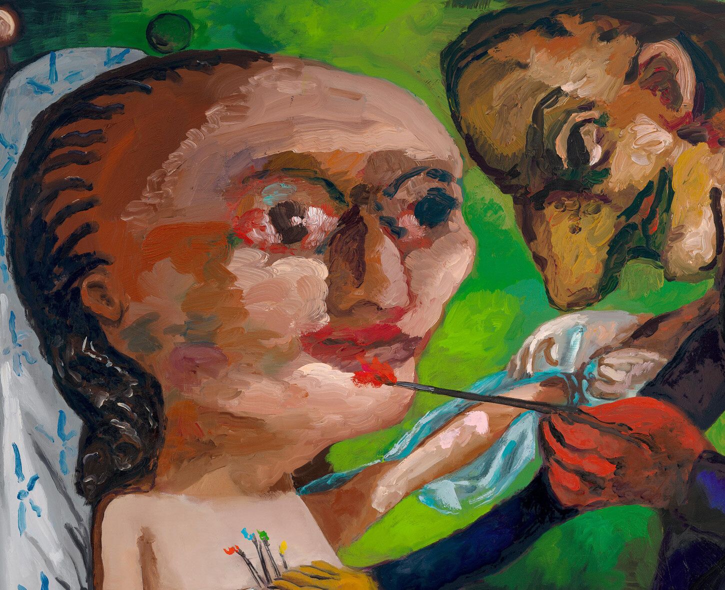 A detail of an artwork by Dana Schutz titled Dear Painter, dated 2023