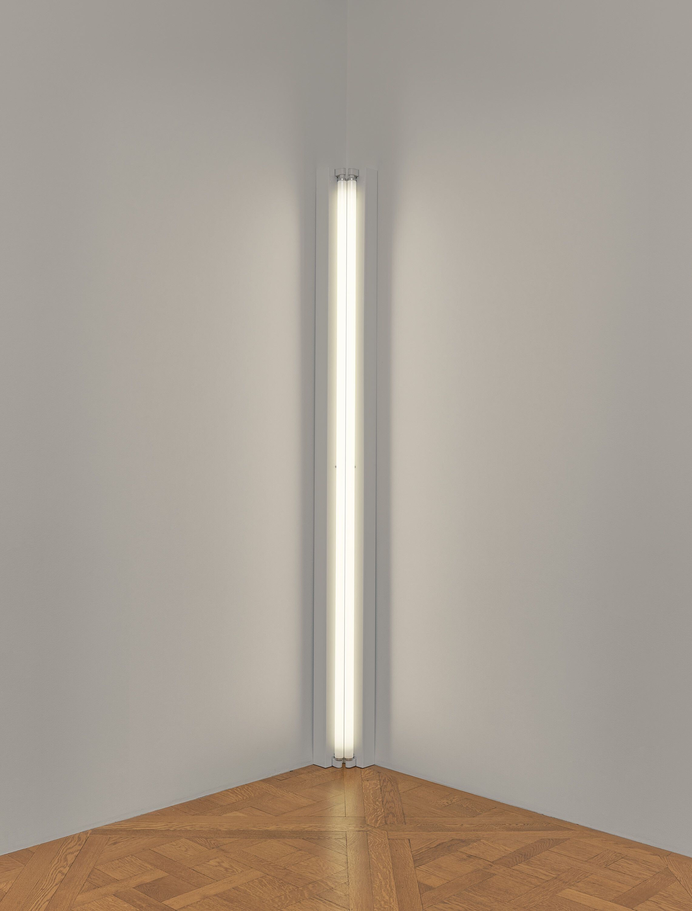 A cool white fluorescent light sculpture by Dan Flavin, called untitled, 1966 to 1967.