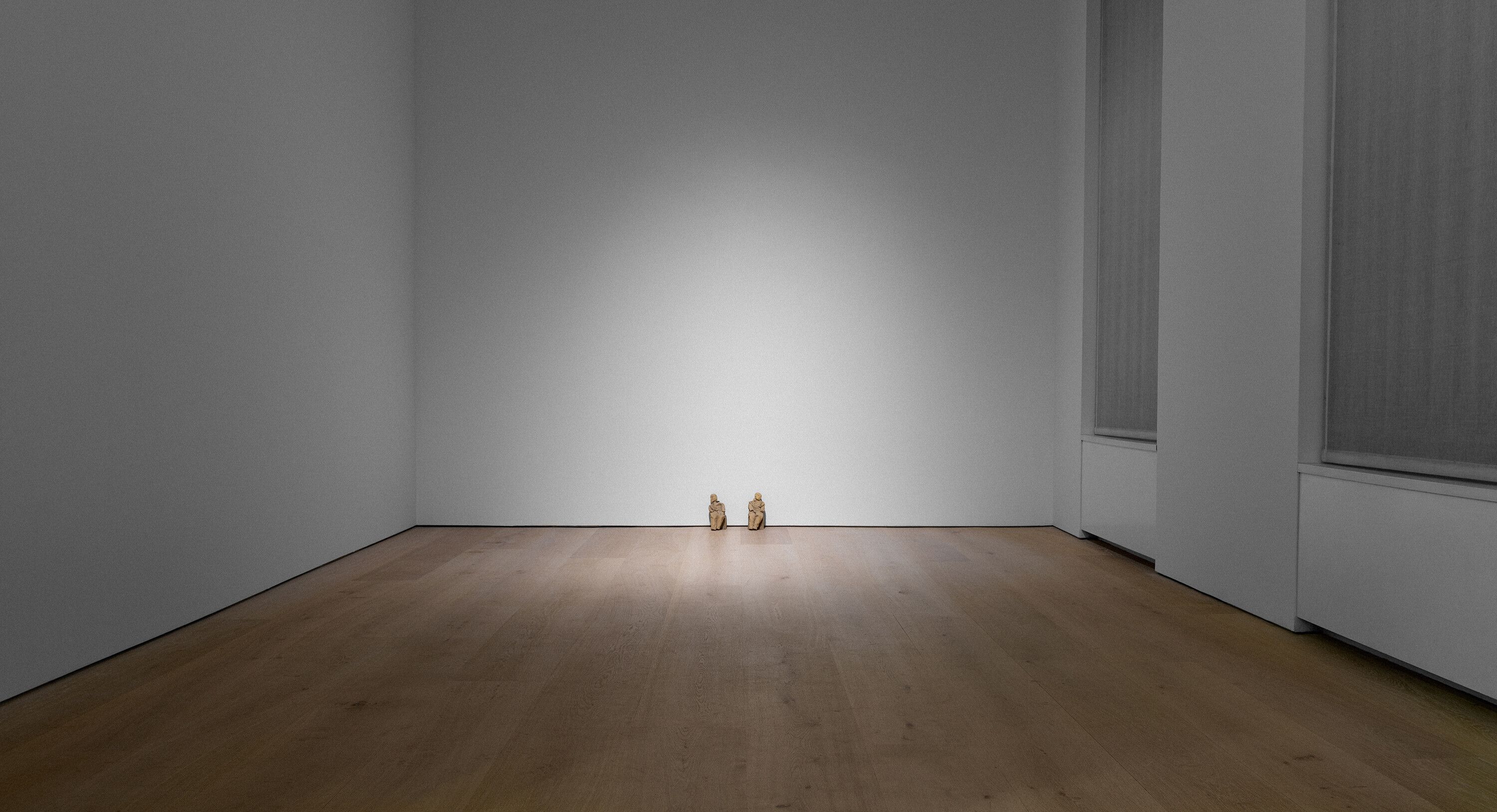 An installation including audio soundtrack by Juan Muñoz, titled Stuttering Piece, dated 1993.
