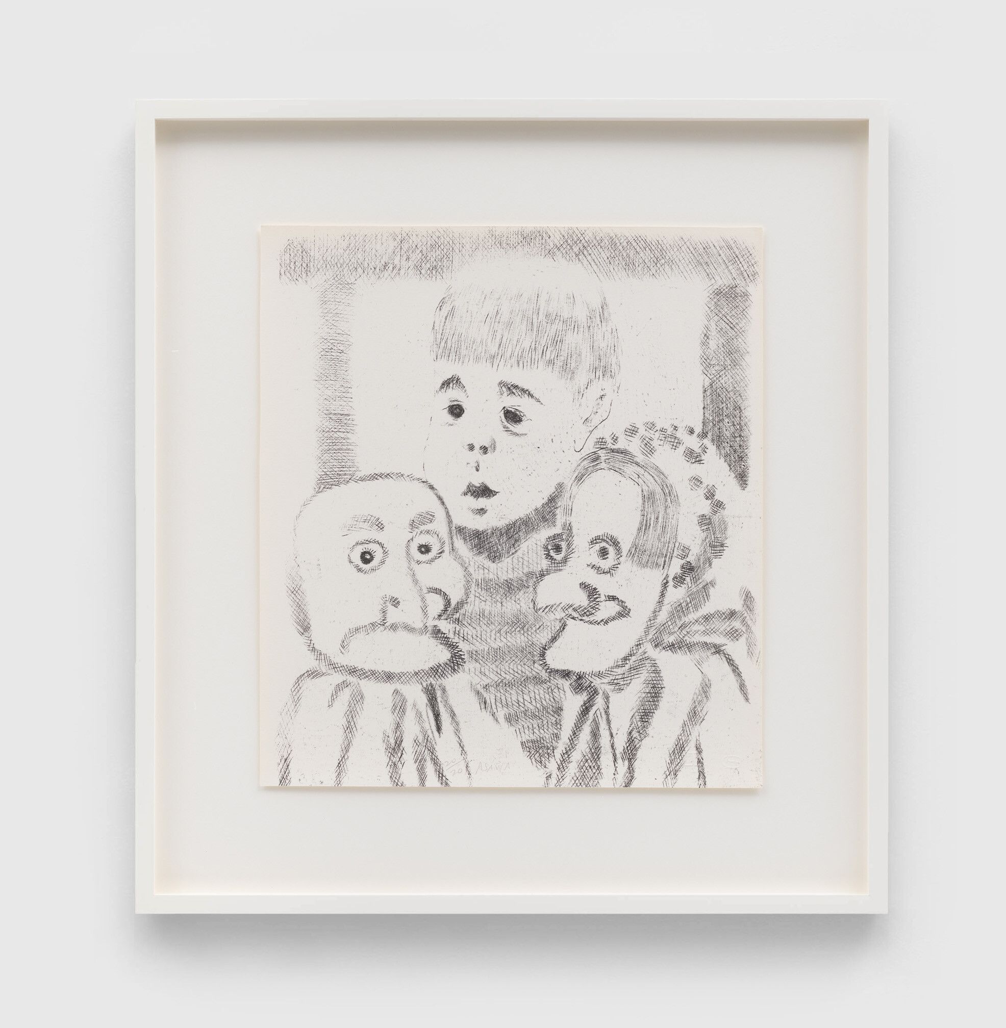 A print by Ruth Asawa, titled Paul (TAM.1569, Paul Lanier with Homemade Puppets), dated 1965.