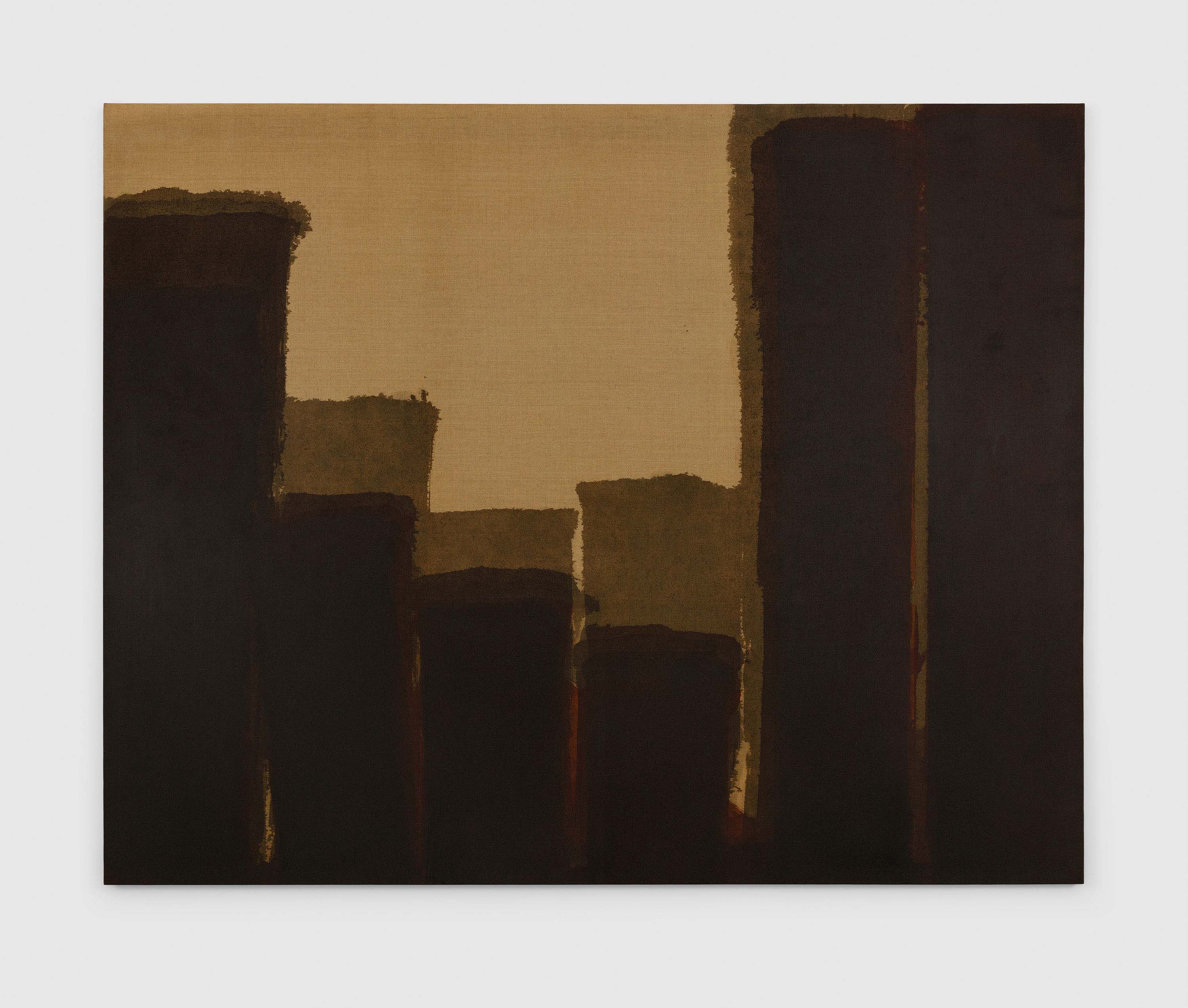 A painting by Yun Hyong-keun, titled Burnt Umber, dated 1980.