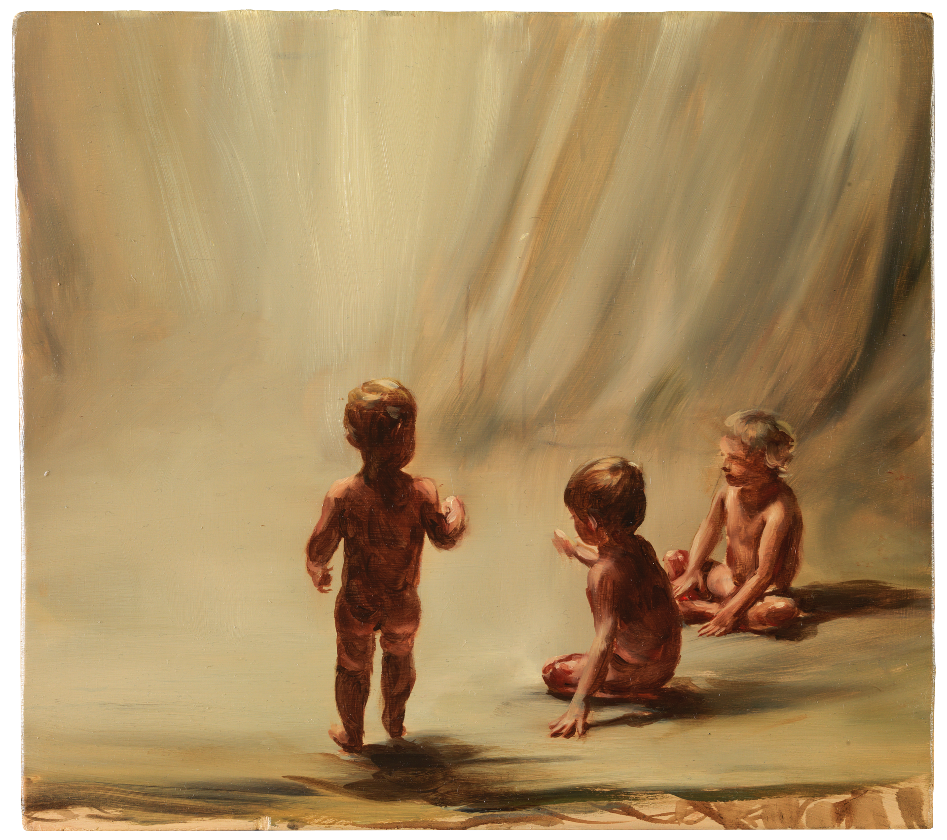A painting by Michaël Borremans, titled Fire From the Sun, dated 2017.