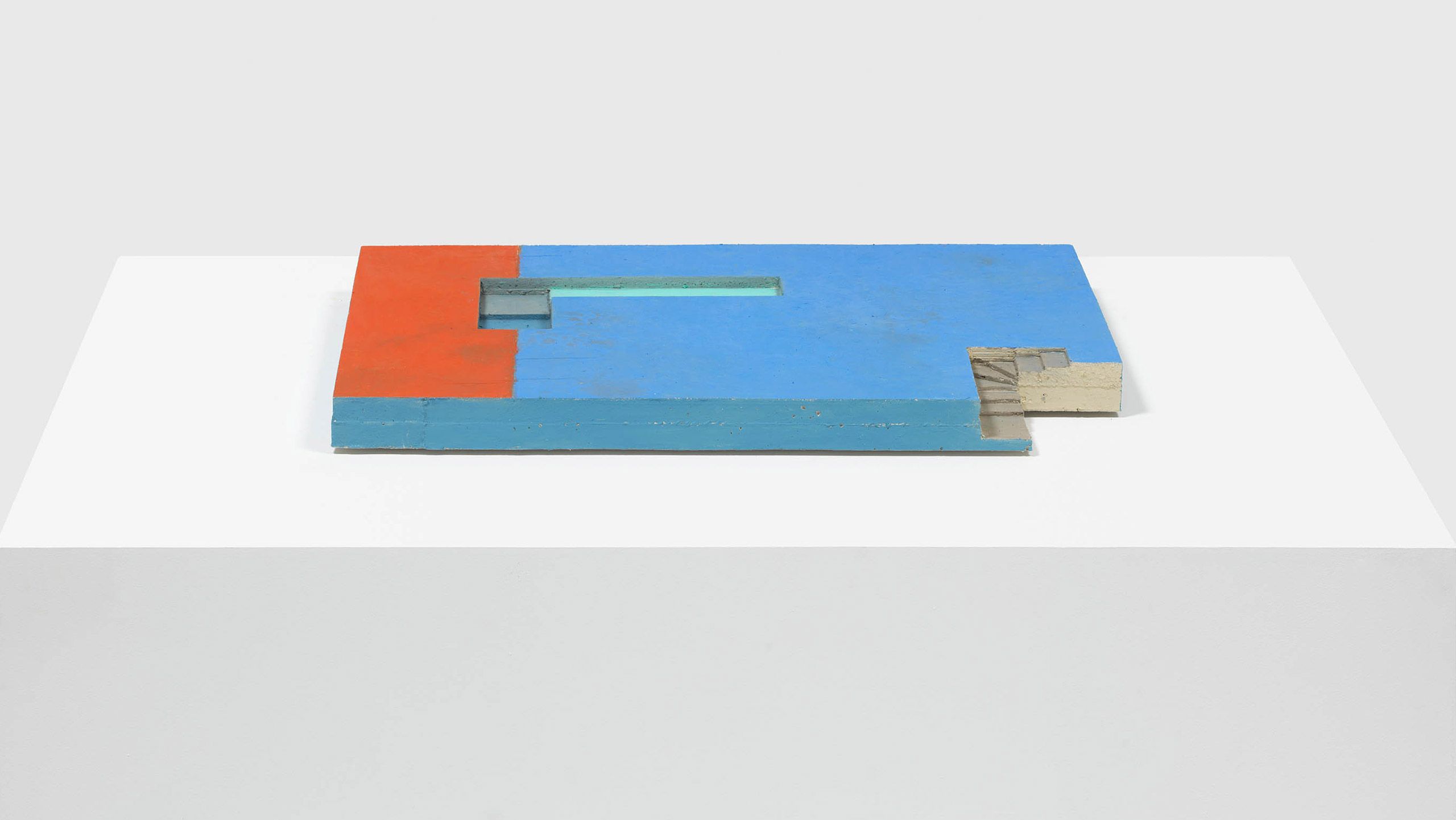 An oil stick on concrete artwork by Harold Ancart, titled Untitled, dated 2021.