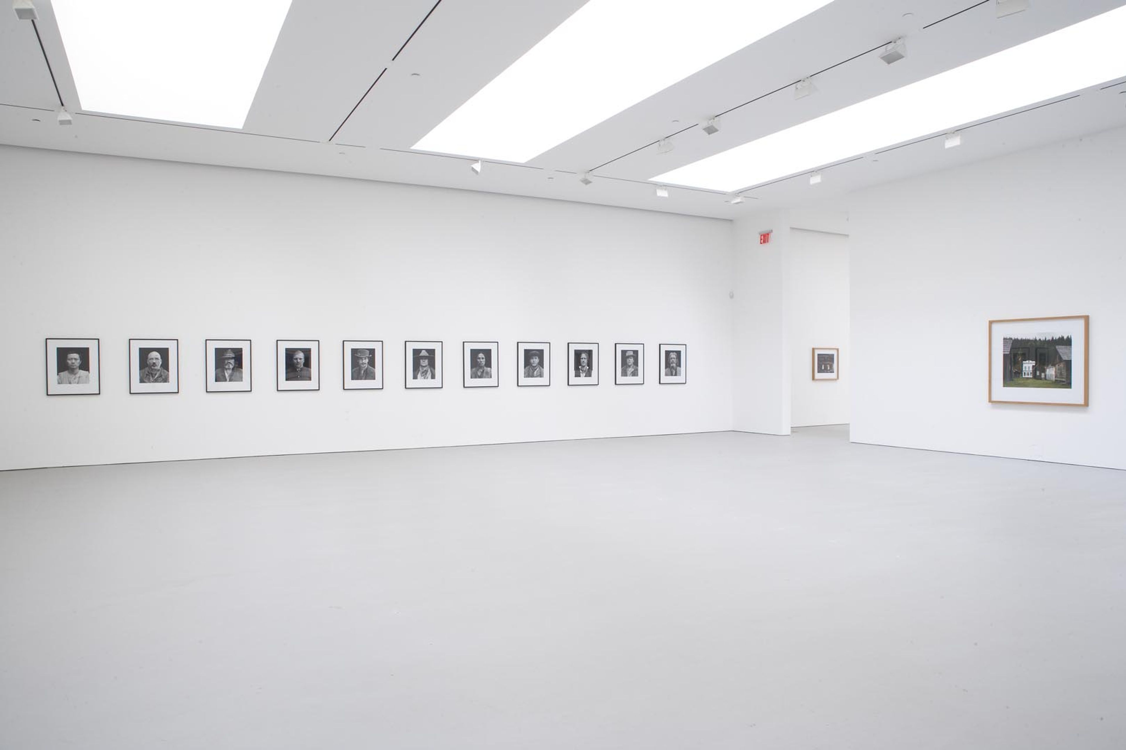 Installation view of the exhibition Stan Douglas: Klatsassin, at David Zwirner in New York, dated 2007. 