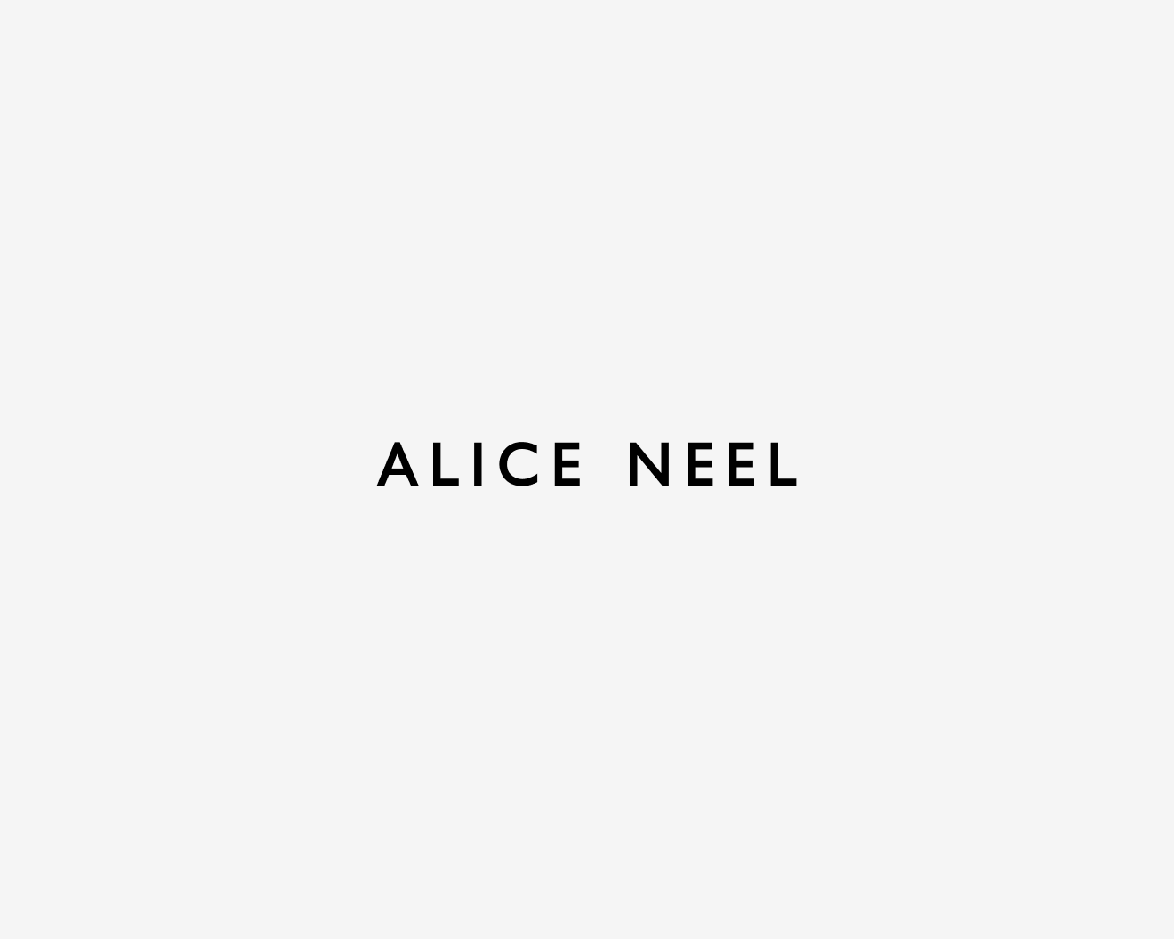 A graphic namecard for Alice Neel, dated 2020