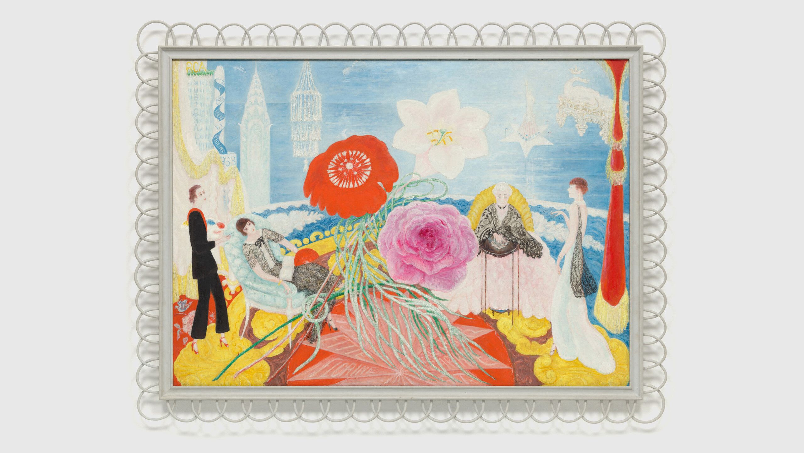 "A painting by Florine Stettheimer, titled Family Portrait, II. 1933. Collection of The Museum of Modern Art, New York