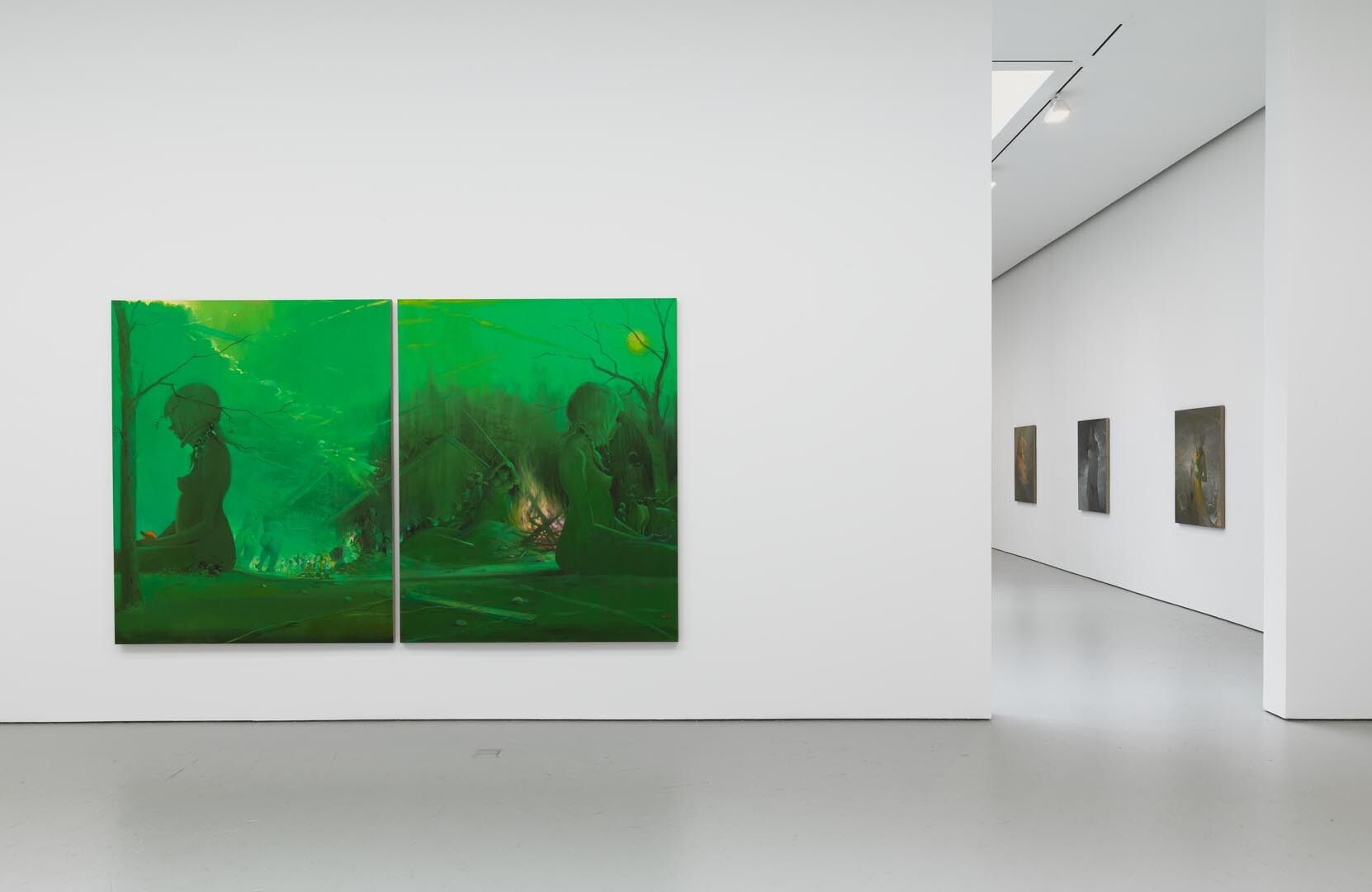 Installation view of the exhibition Lisa Yuskavage at David Zwirner in New York, dated 2015.