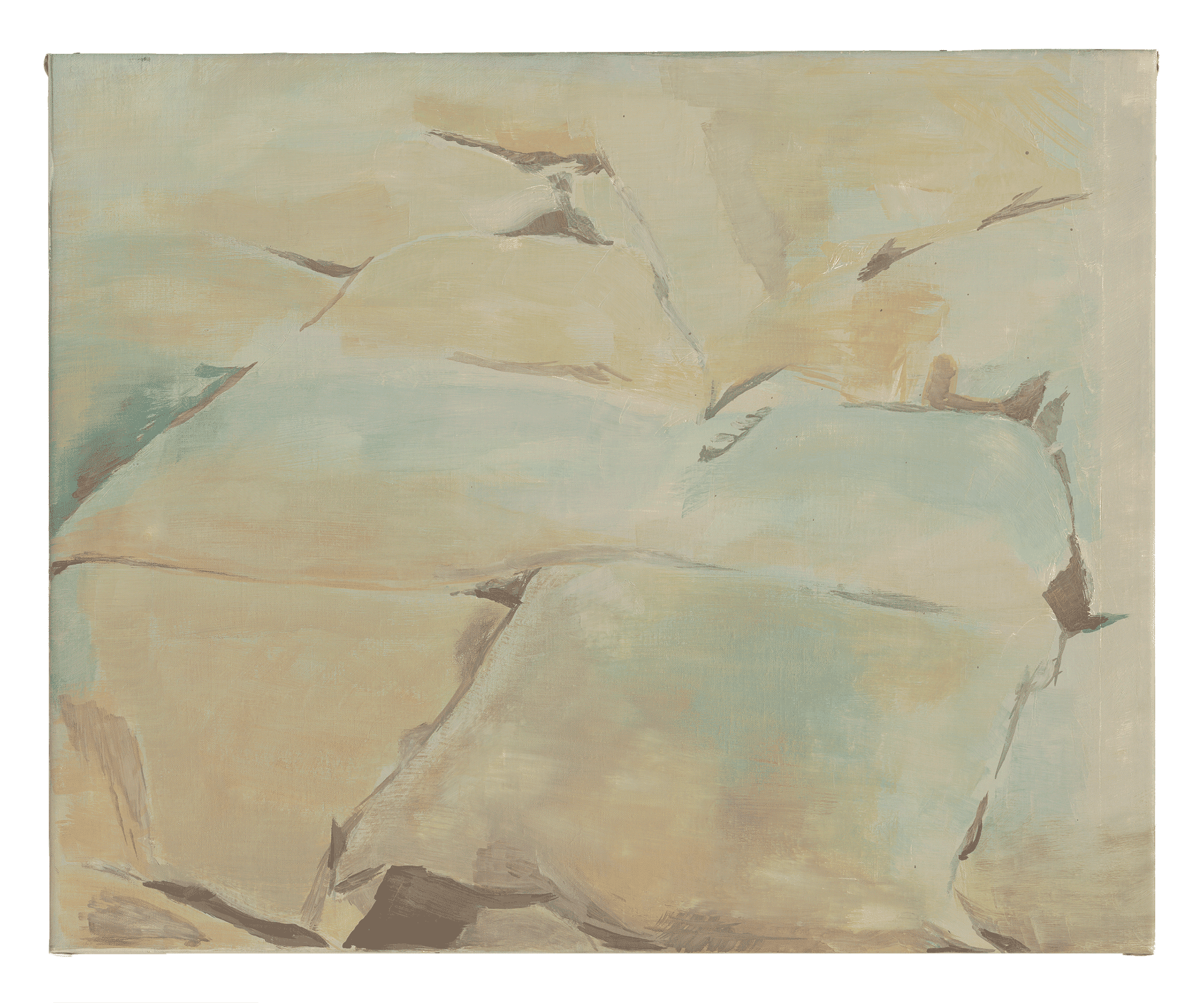 A painting by Luc Tuymans, titled Pillows, dated 1994.
