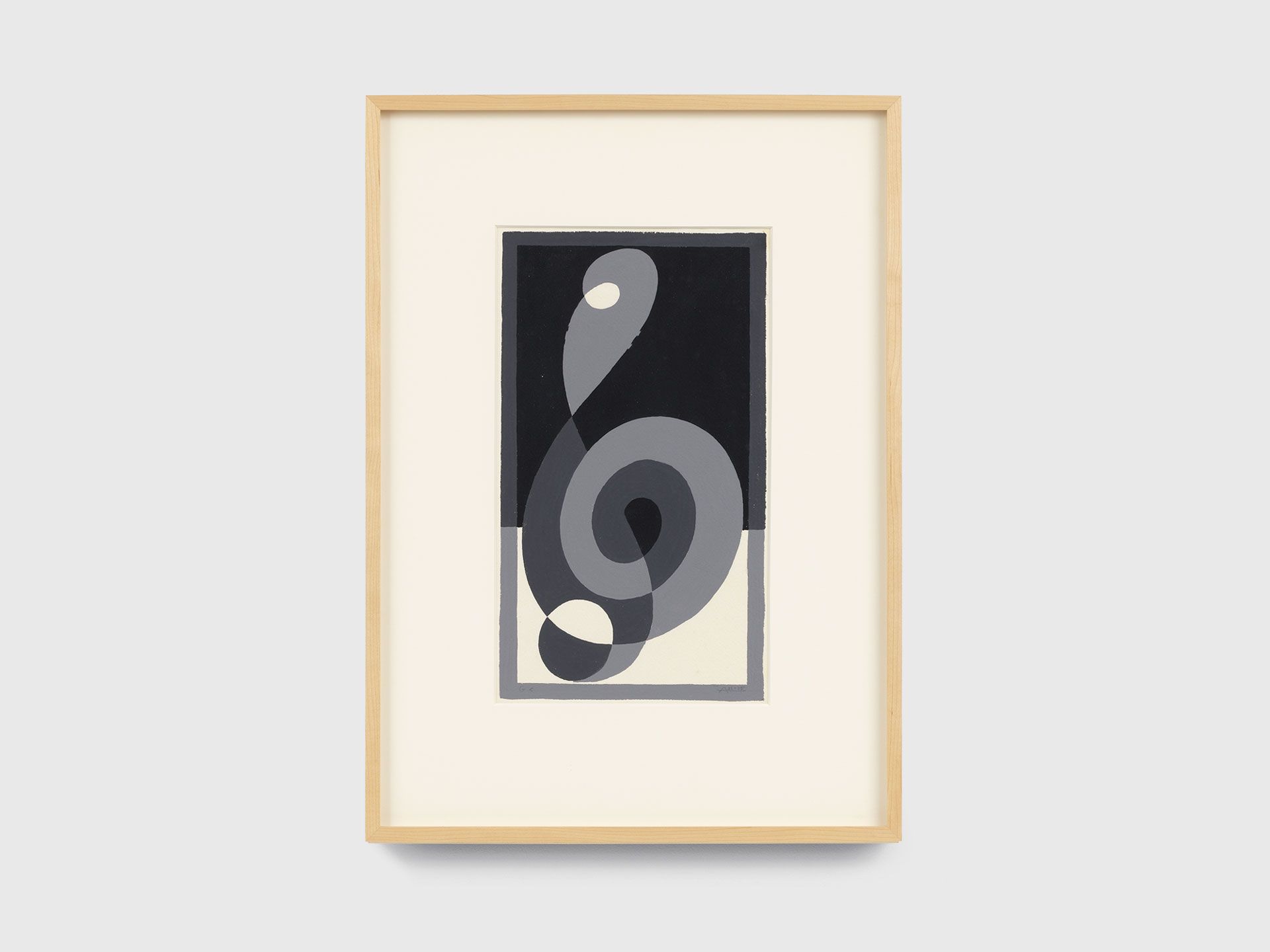 A gouache and graphite work on paper by Josef Albers, titled Treble Clef G c, dated 1932 to 1935.