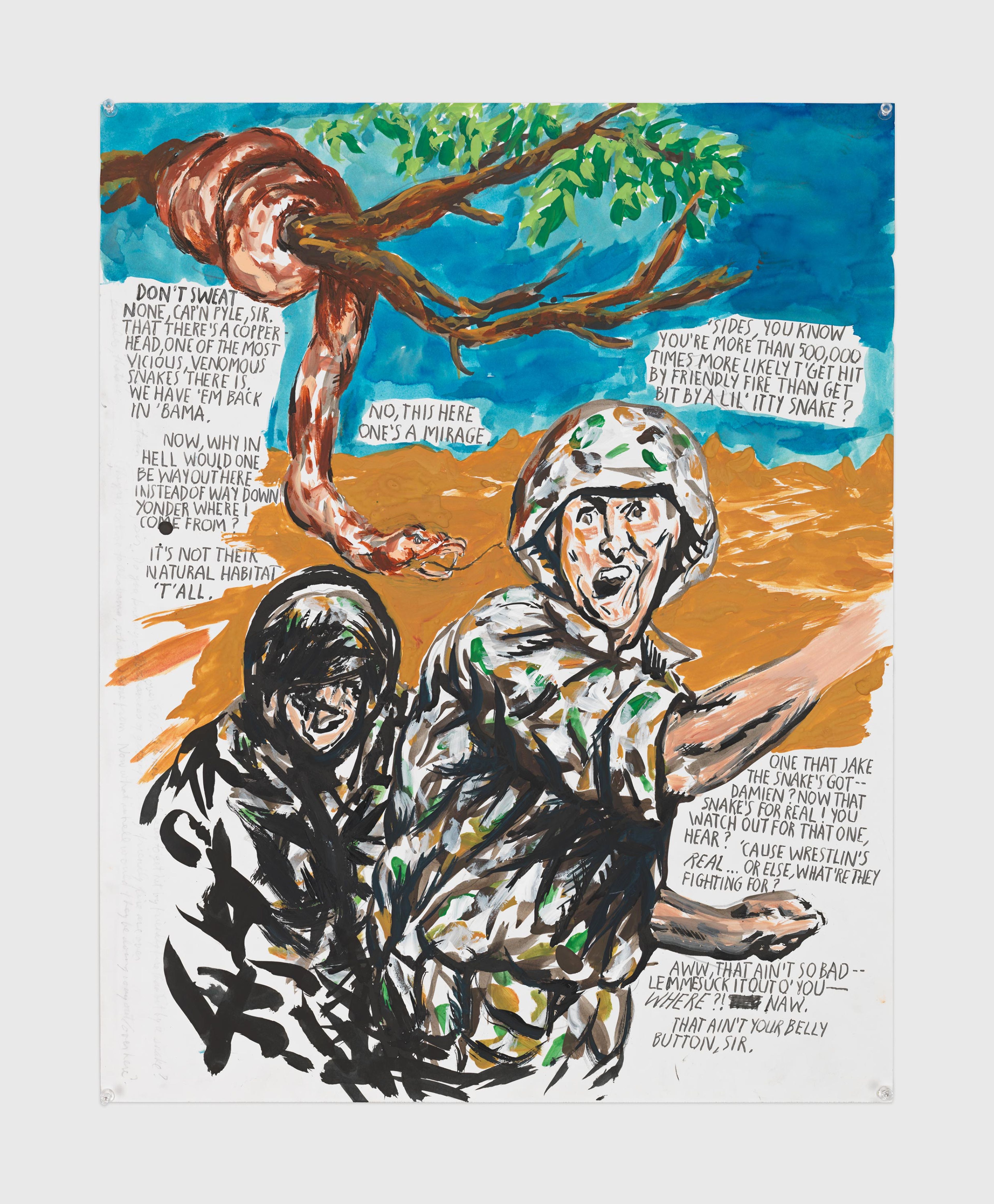 A work on paper by Raymond Pettibon, titled No Title (Don't sweat none...), 2006