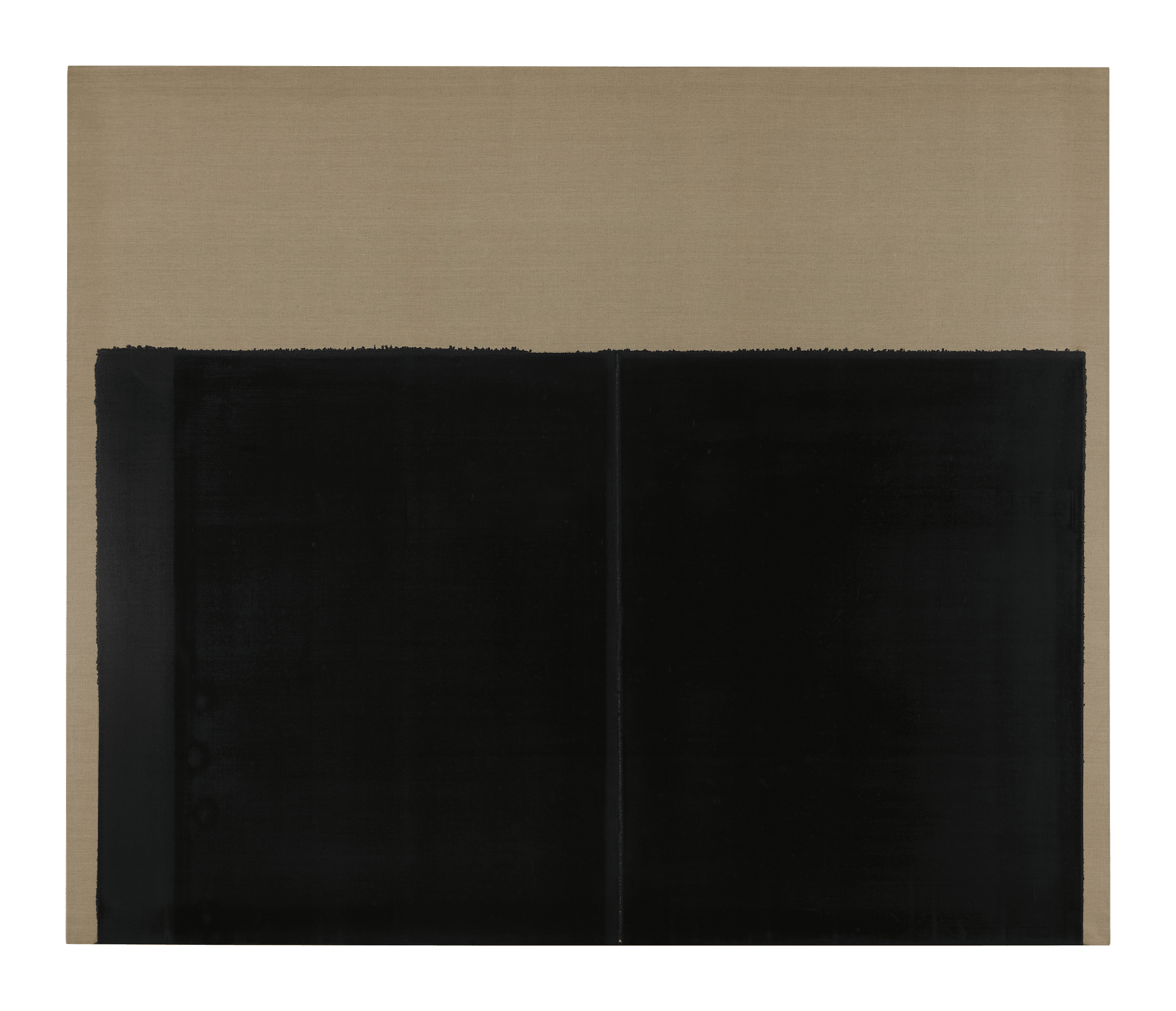 An oil painting on linen by Yun Hyong-keun, titled Burnt Umber & Ultramarine Blue, dated 1997.