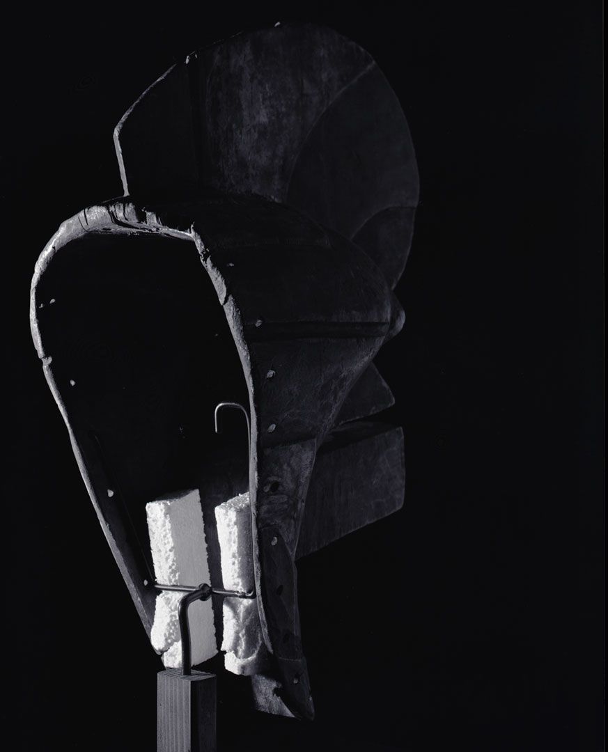 A photograph by Christopher Williams, titled Adapted For Use: Hand Carved Songye Kifwebe Mask 22” – DR Congo African Art Overall Condition:..., dated 2019.