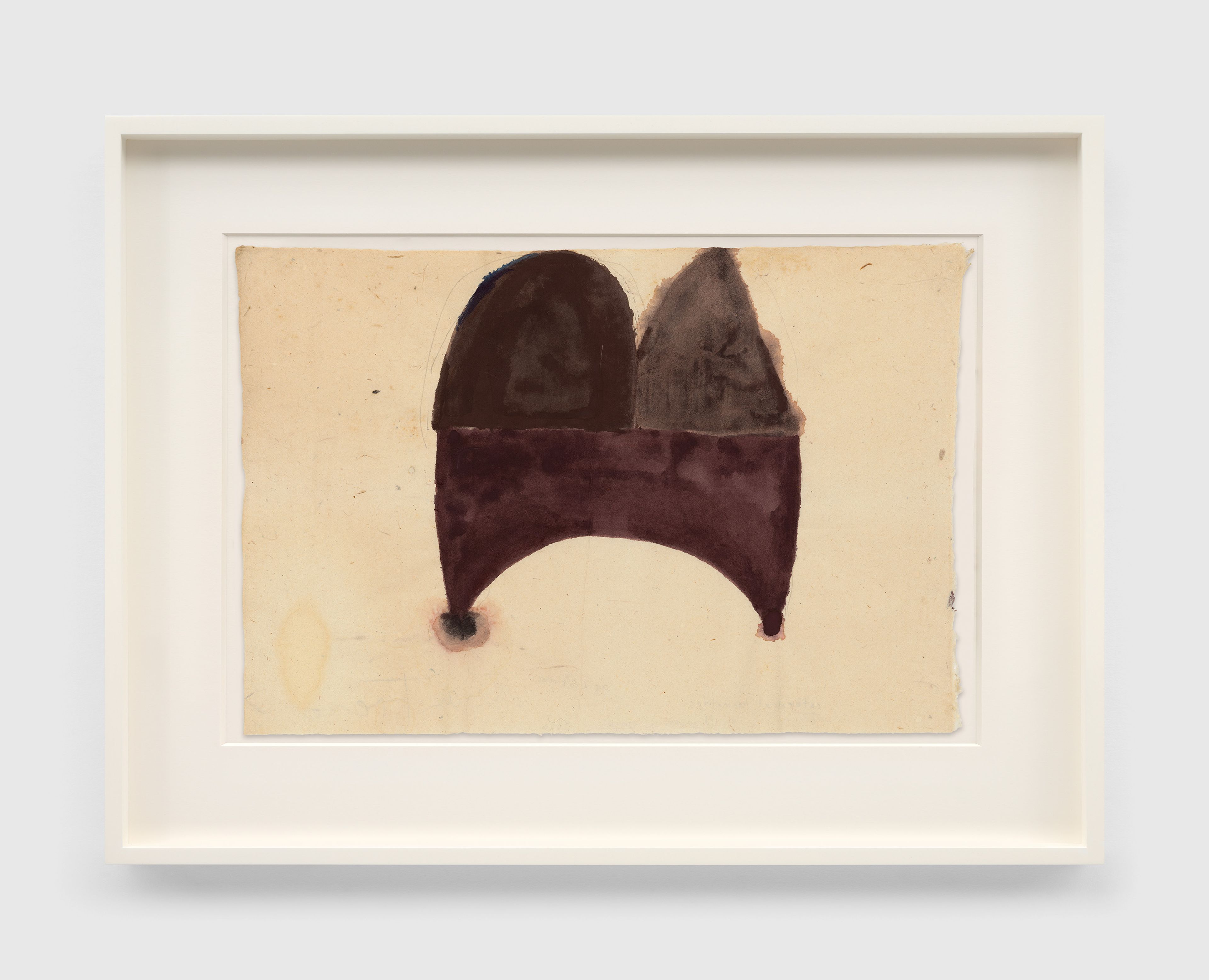 A work on paper by Suzan Frecon, titled cathedral haematites, dated 2020.