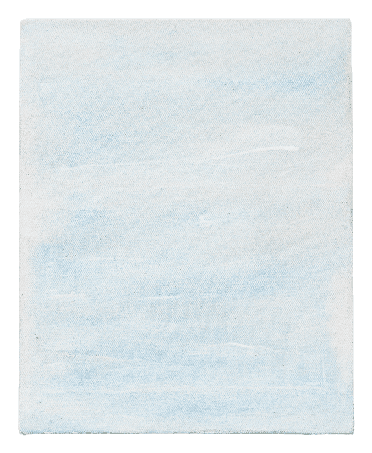 An untitled gesso and watercolor painting on canvas mounted on wood panel by Raoul De Keyser, dated 2012.