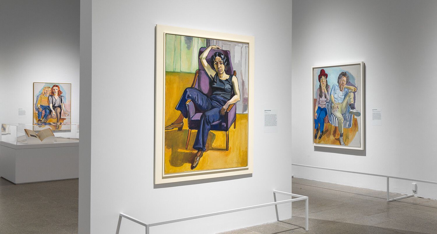 An installation view of an exhibition titled, Alice Neel: People Come First, at the Metropolitan Museum of Art, New York, dated 2021.