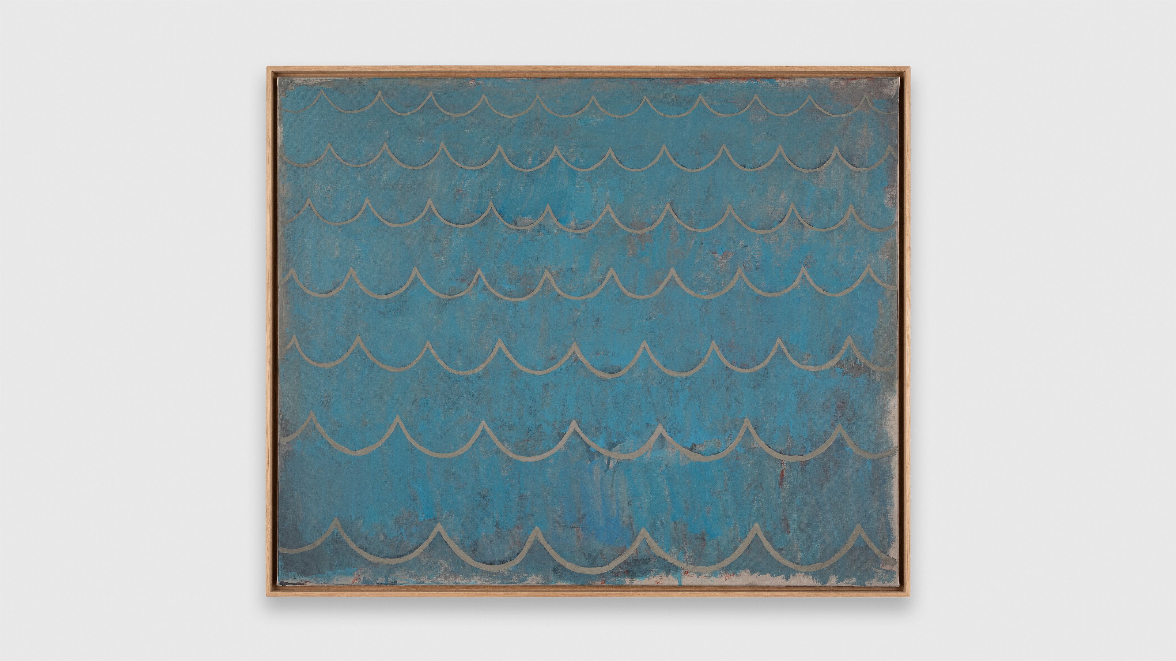 A tempera painting on canvas by Loïc Raguénè, titled, Petite sole jaune, dated 2020.