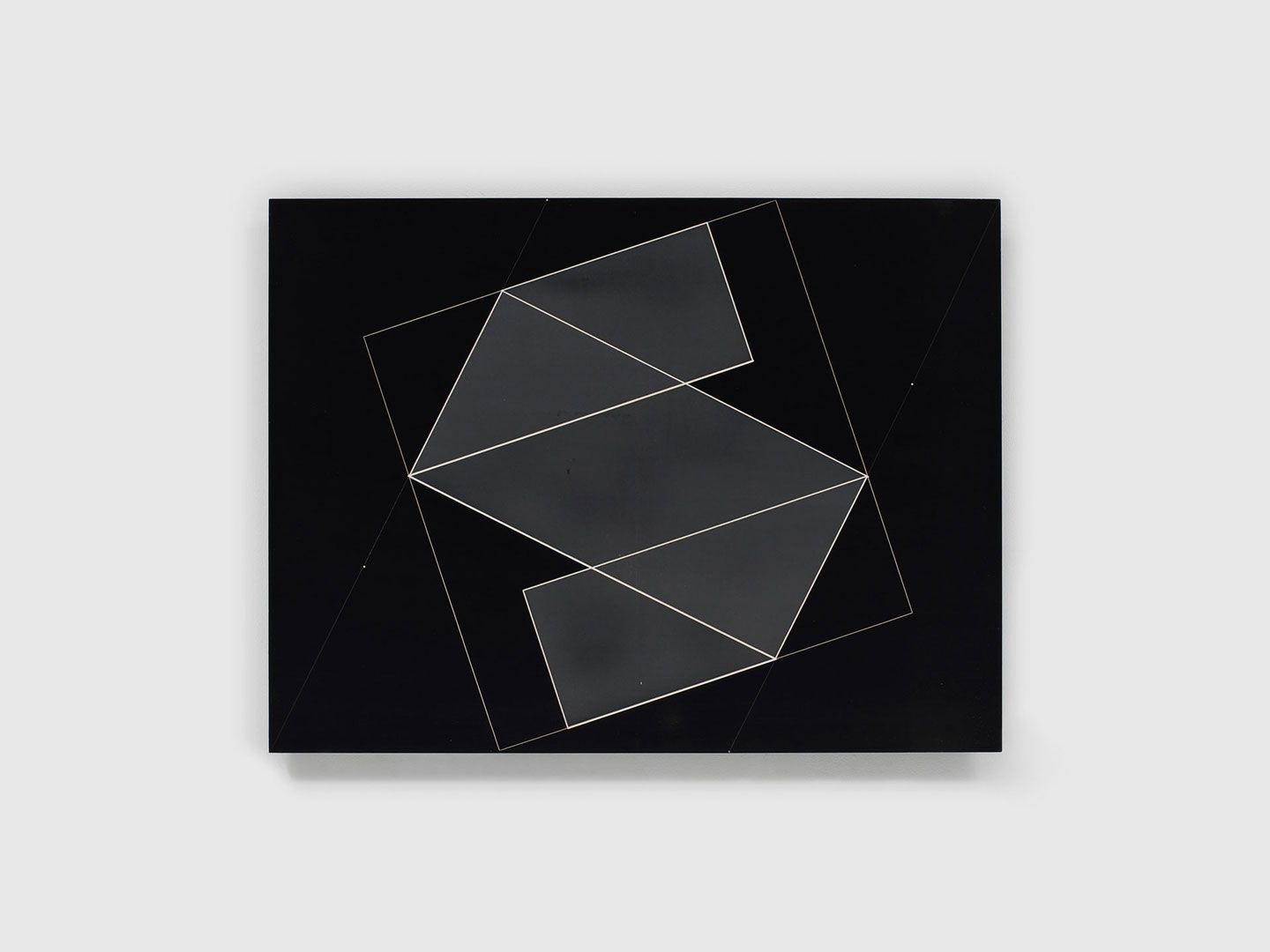 A machine-engraved etching in plastic laminate on wood by Josef Albers, titled ‚ÄãStructural Constellation, circa 1950.