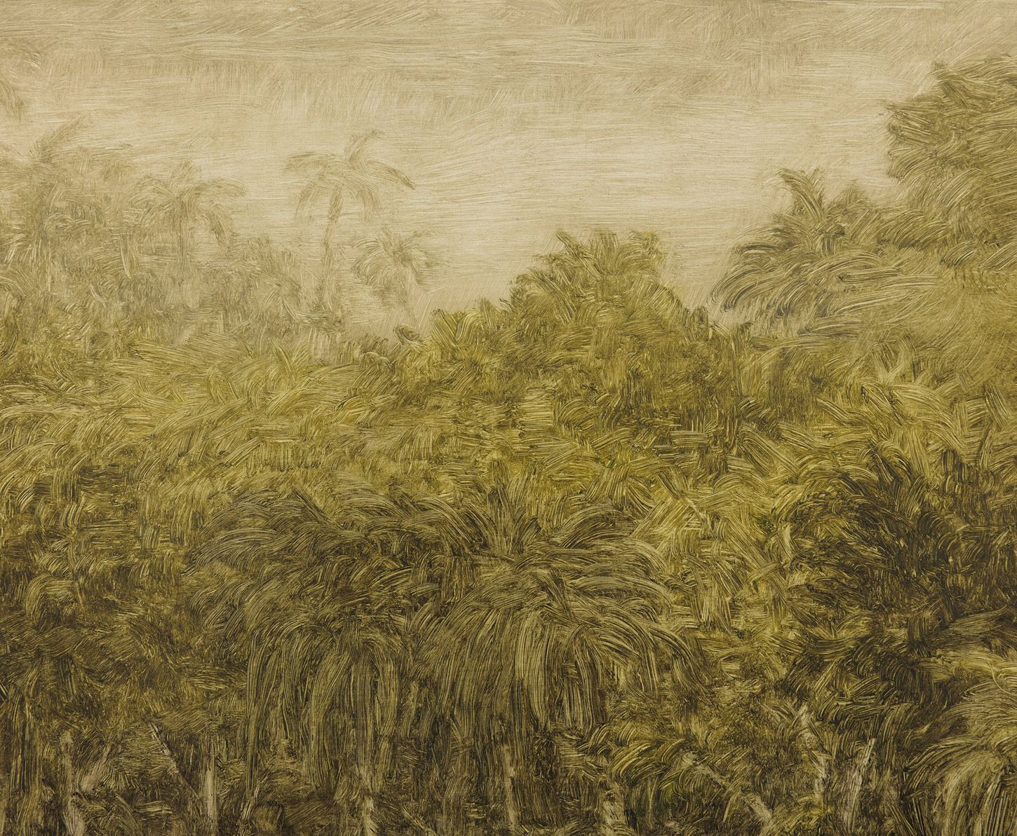 A detail of a painting by Lucas Arruda called Untitled (from the Deserto-Modelo series), dated 2022