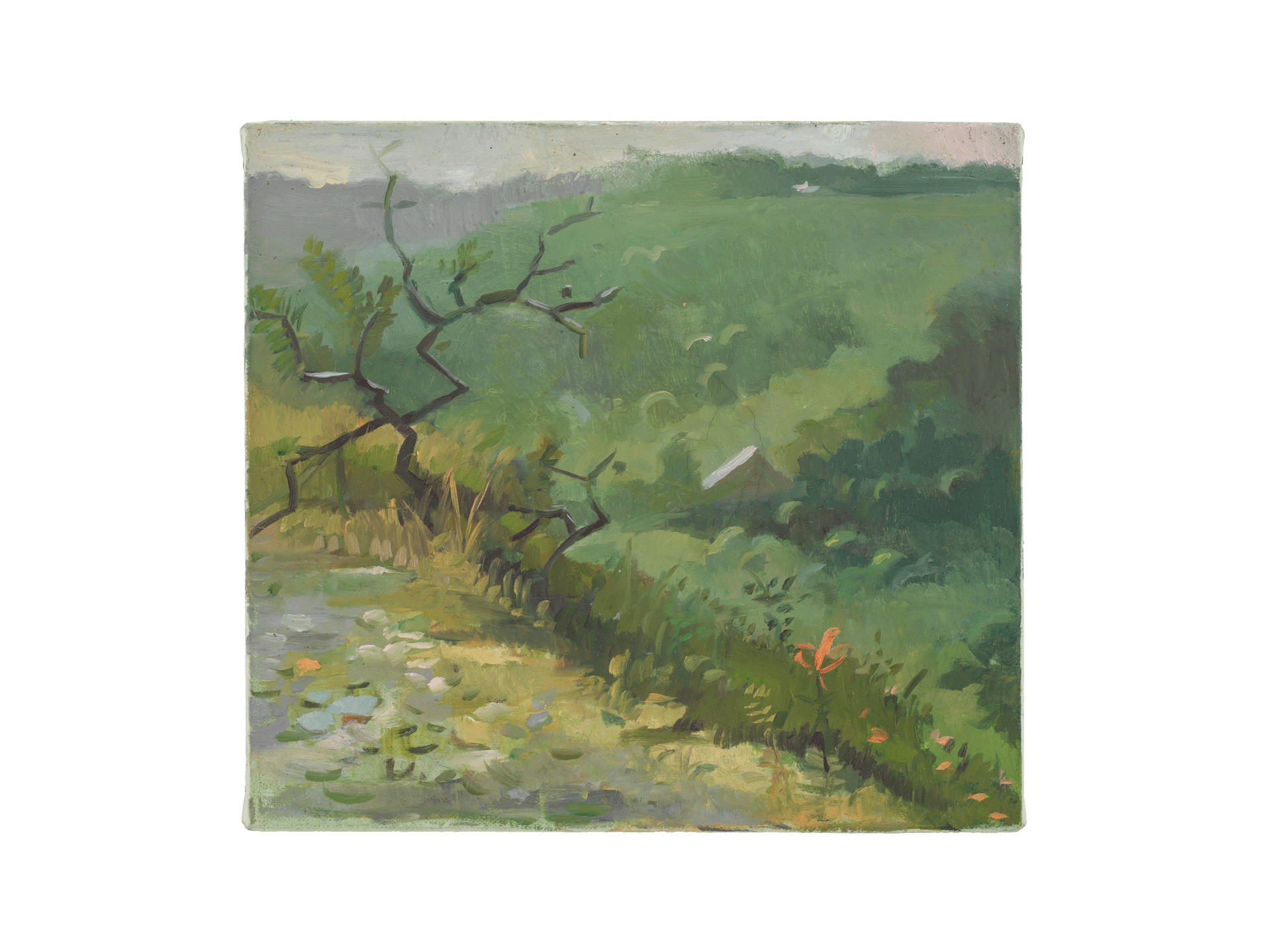 A painting by Lisa Yuskavage, titled North Pamet Road, dated 2007.
