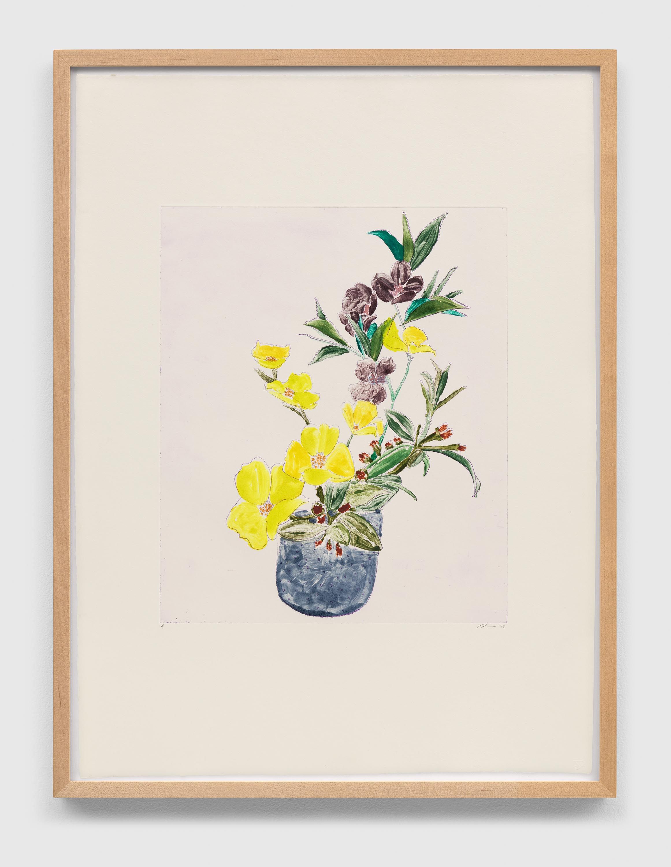 A print by Hayley Barker, titled Wingate Farm Welcome Bouquet 4, dated 2023.