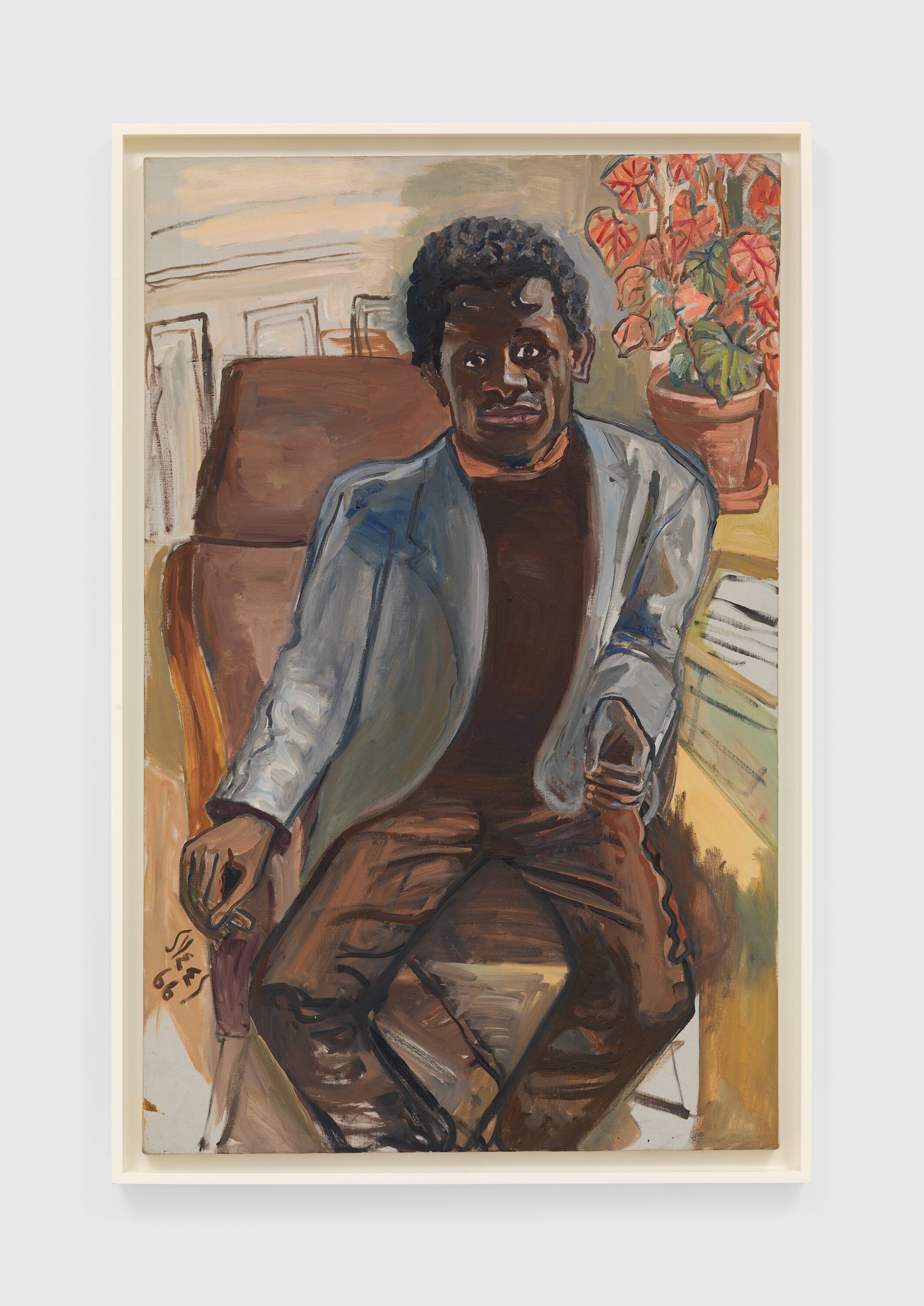 A painting by Alice Neel, titled Black Man, dated 1966.